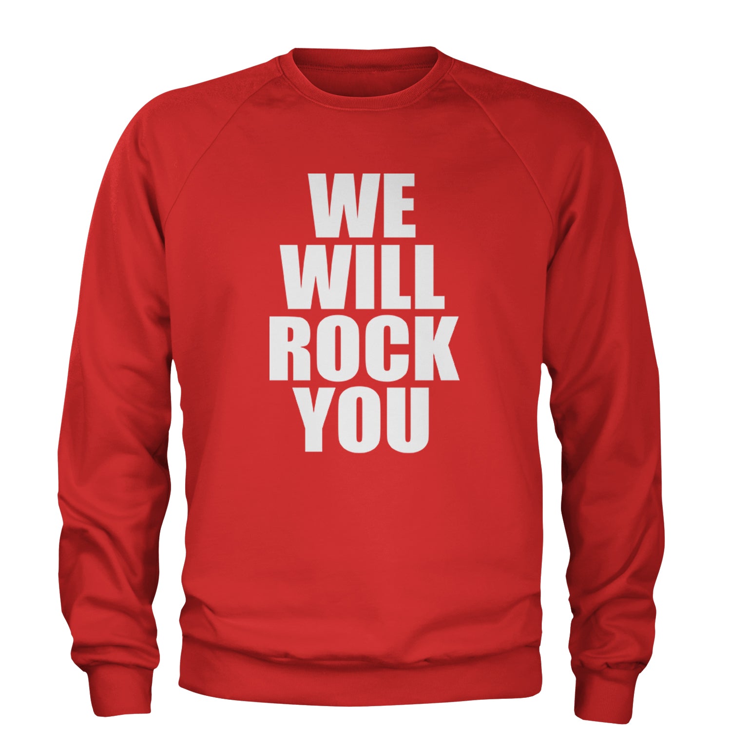 We Will Rock You Adult Crewneck Sweatshirt Red