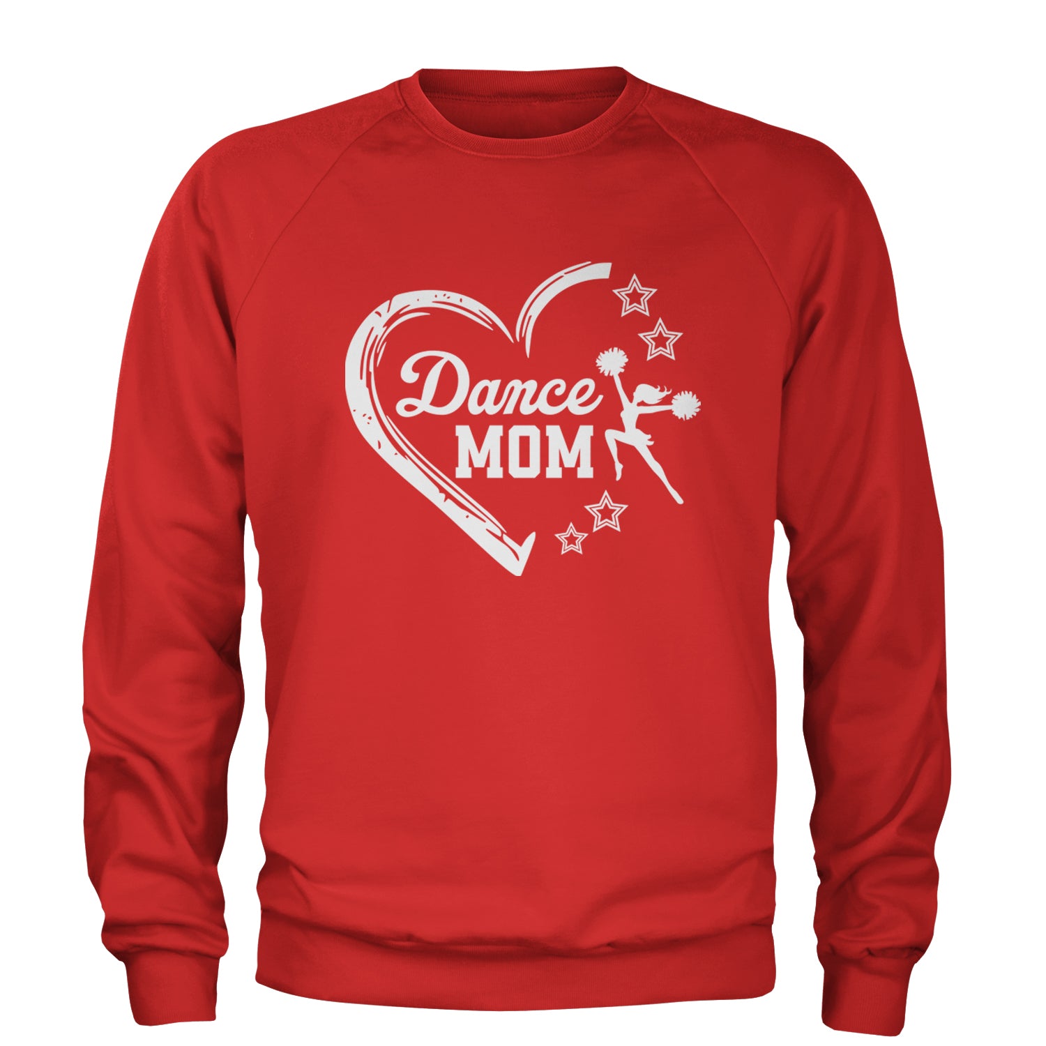 Heart Dance Mom Love Adult Crewneck Sweatshirt Red