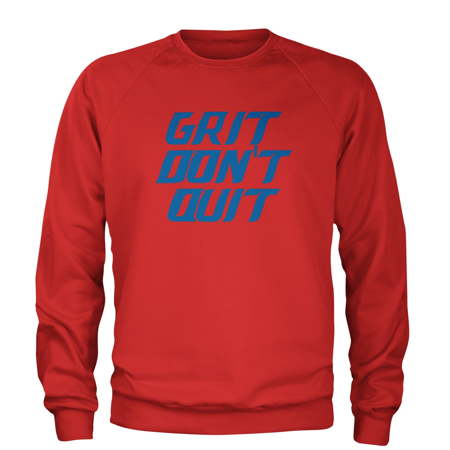 Grit Don't Quit Detroit Grit Adult Crewneck Sweatshirt Red