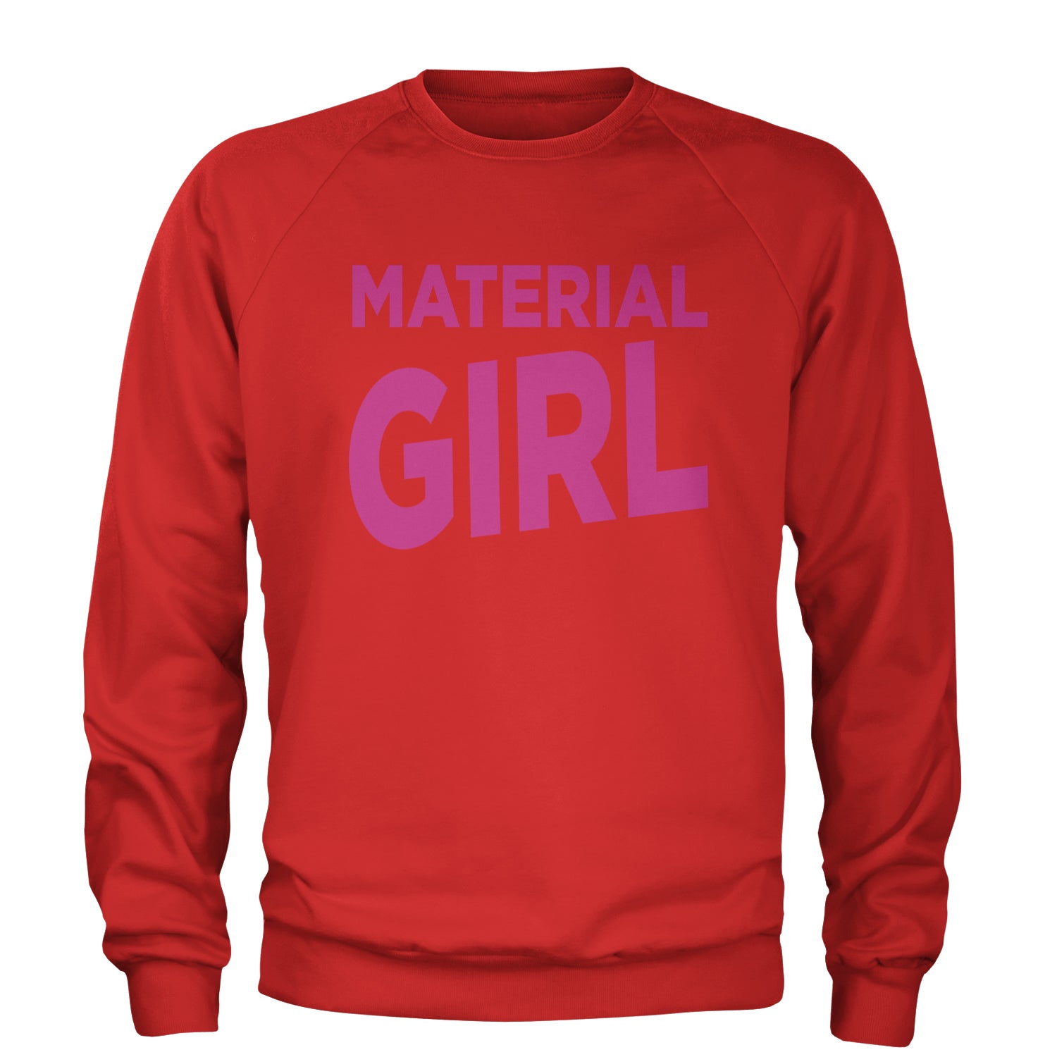 Material Girl 80's Retro Celebration Adult Crewneck Sweatshirt Red