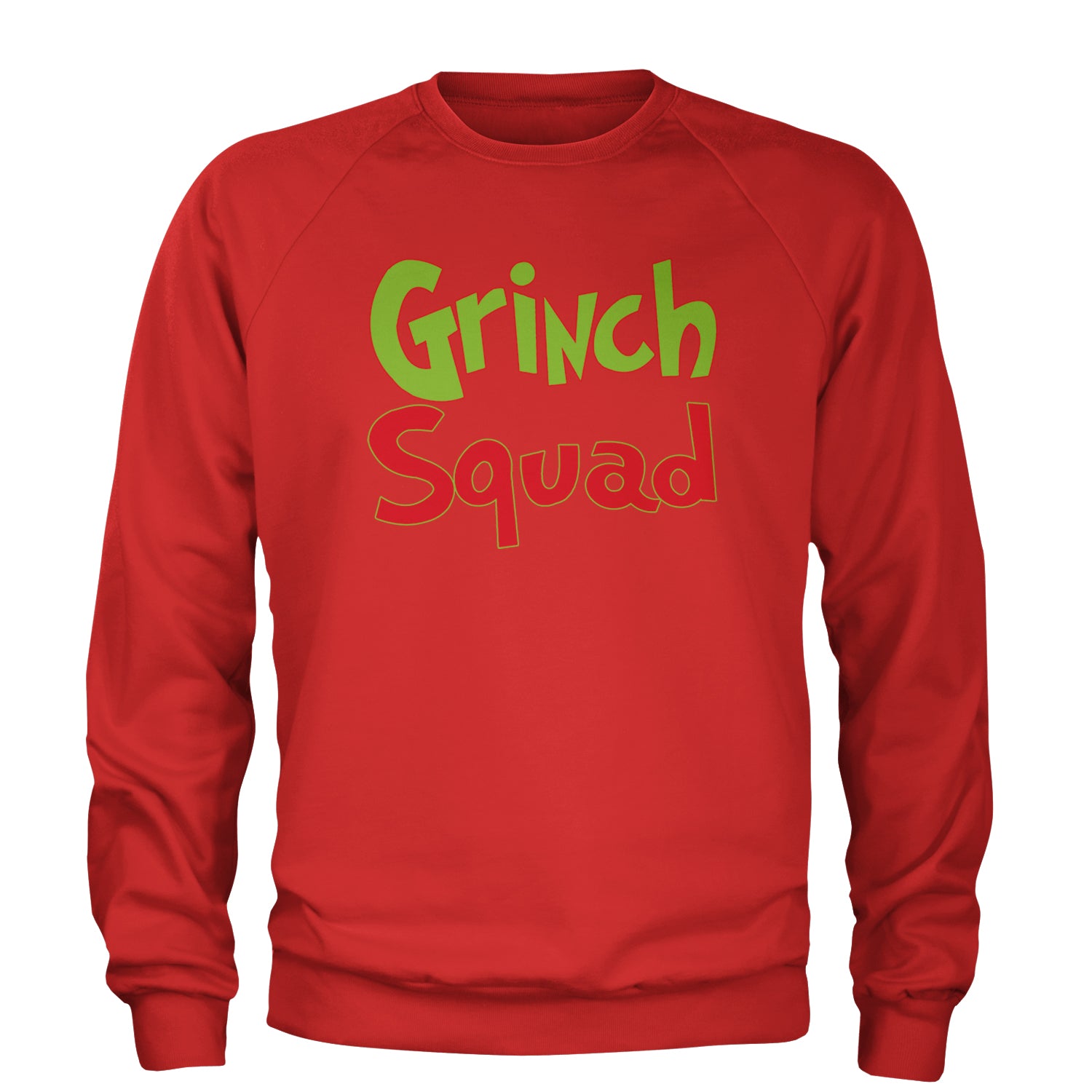 Gr-nch Squad Jolly Grinchmas Merry Christmas Adult Crewneck Sweatshirt Red