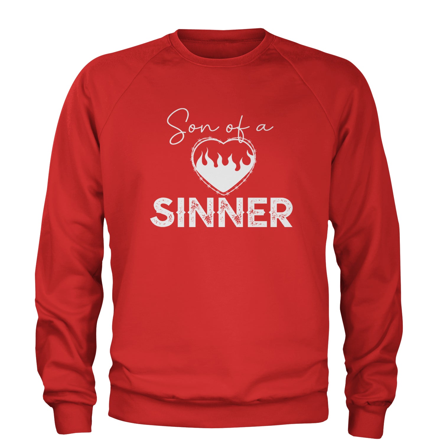 Son Of A Sinner Somebody Save Me From Myself  Adult Crewneck Sweatshirt Red