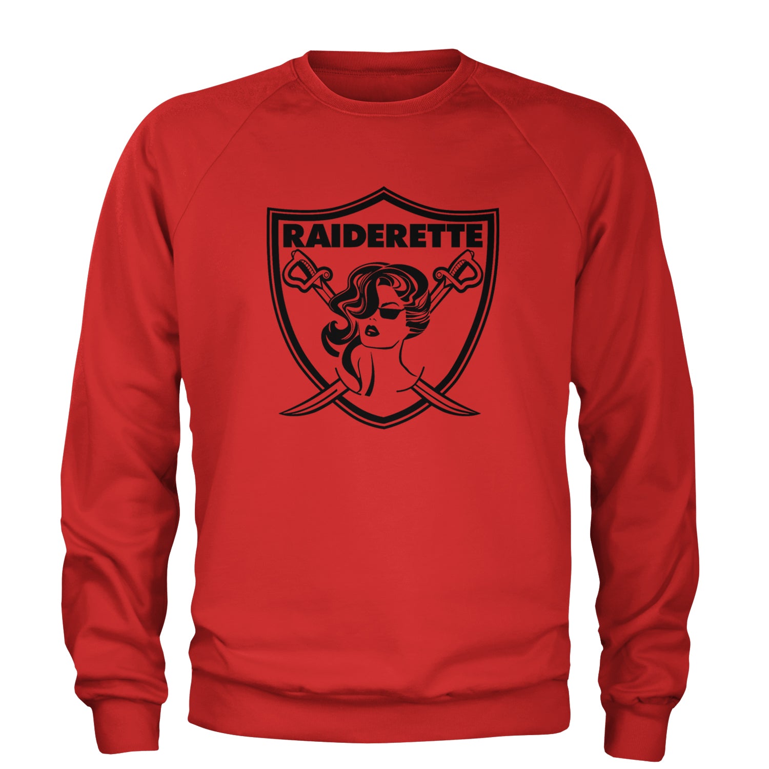 Raiderette Football Gameday Ready Adult Crewneck Sweatshirt Red