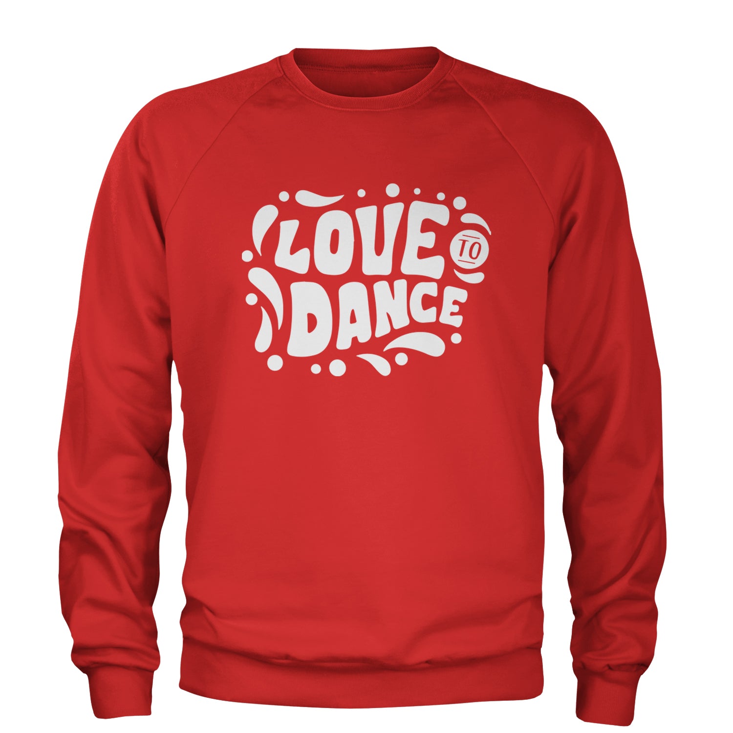 Love To Dance Adult Crewneck Sweatshirt Red