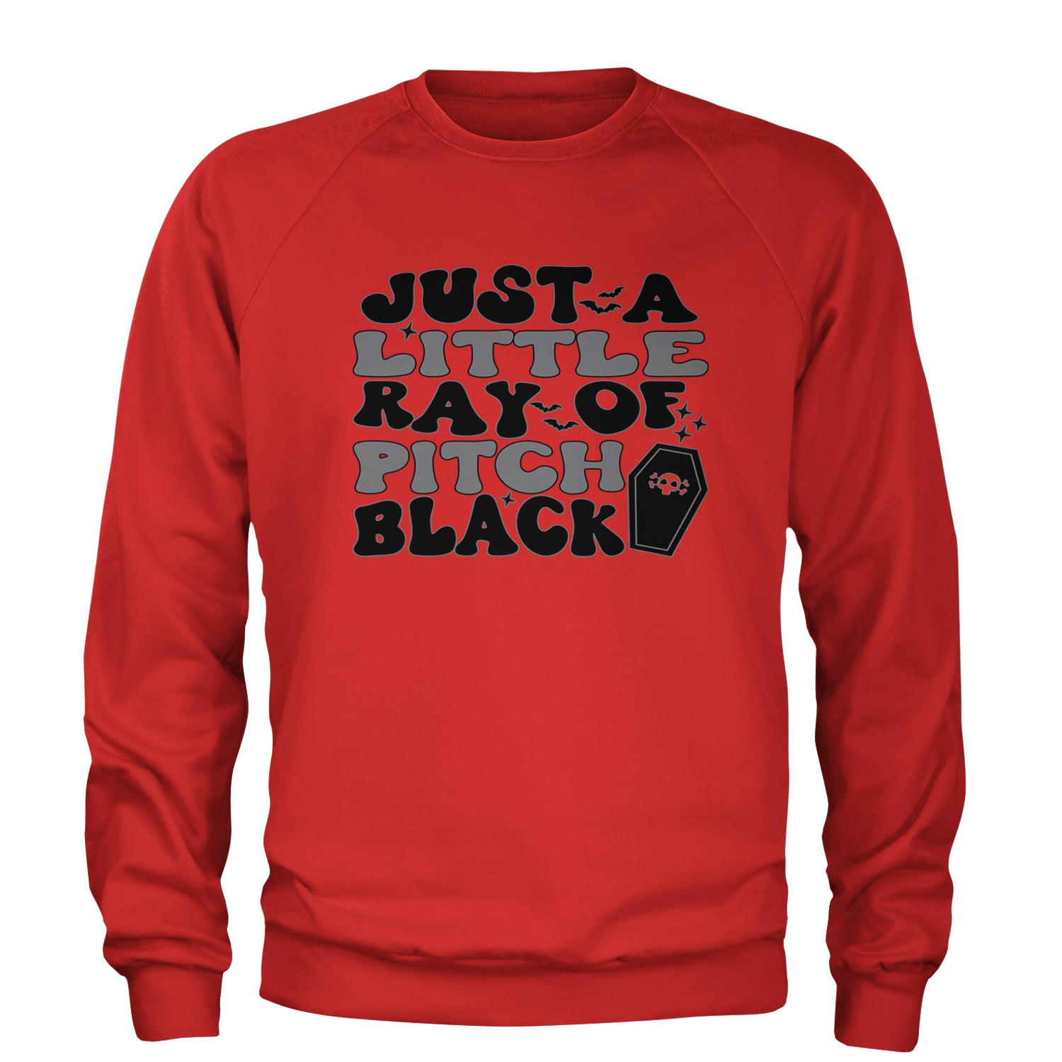 Just A Little Ray of Pitch Black Adult Crewneck Sweatshirt Red