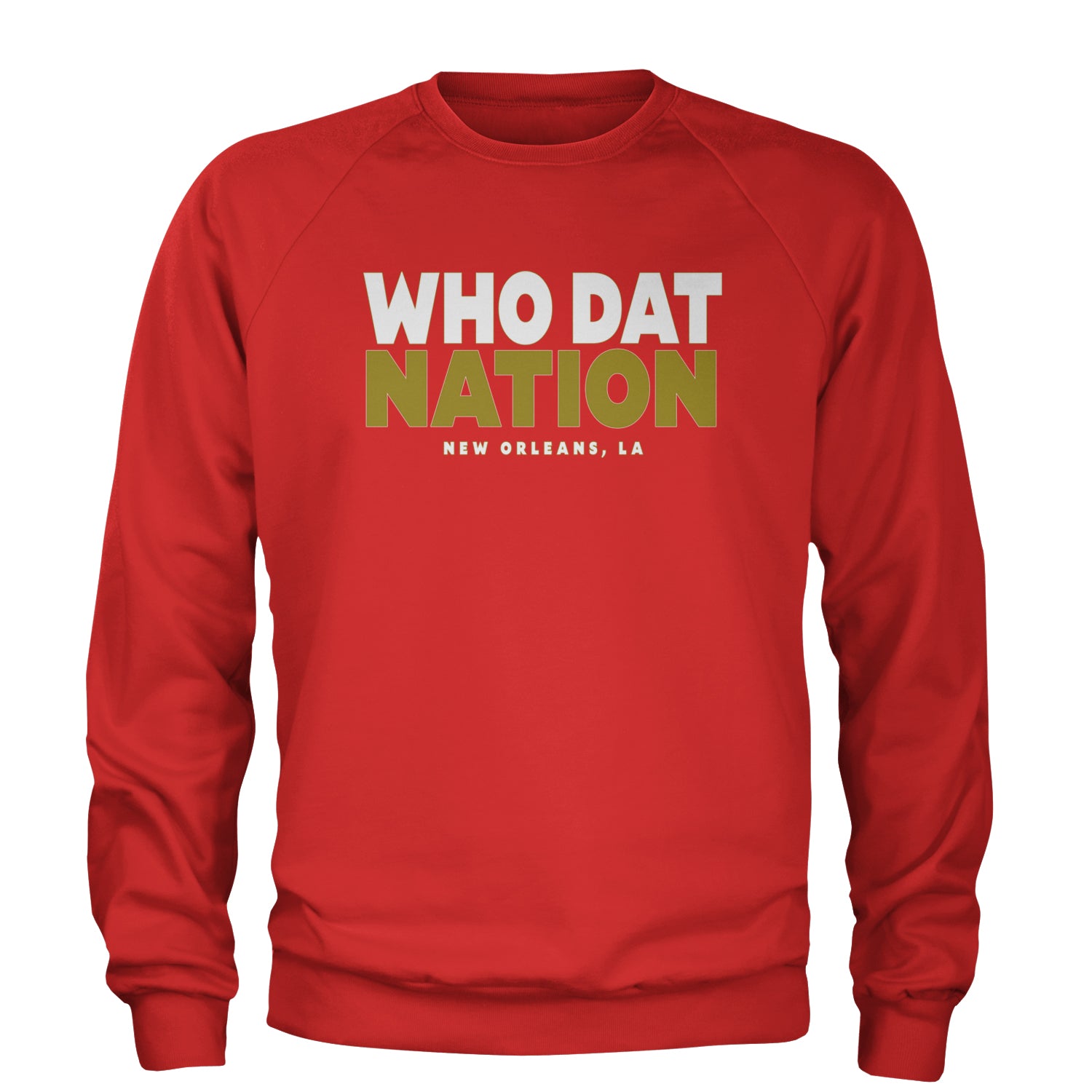 New Orleans Who Dat Nation Adult Crewneck Sweatshirt Red