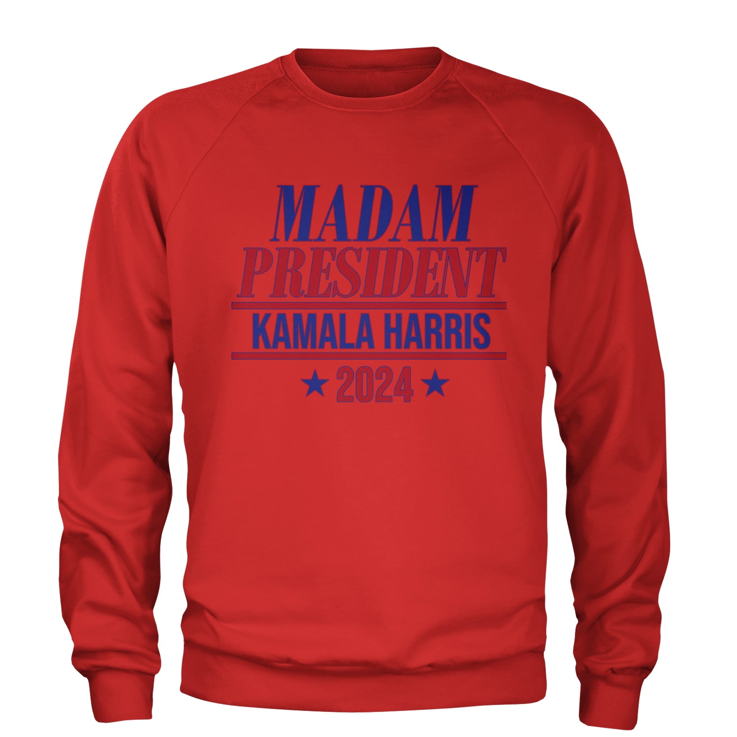 Madam President - Support kamala Harris For President 2024 Adult Crewneck Sweatshirt Red