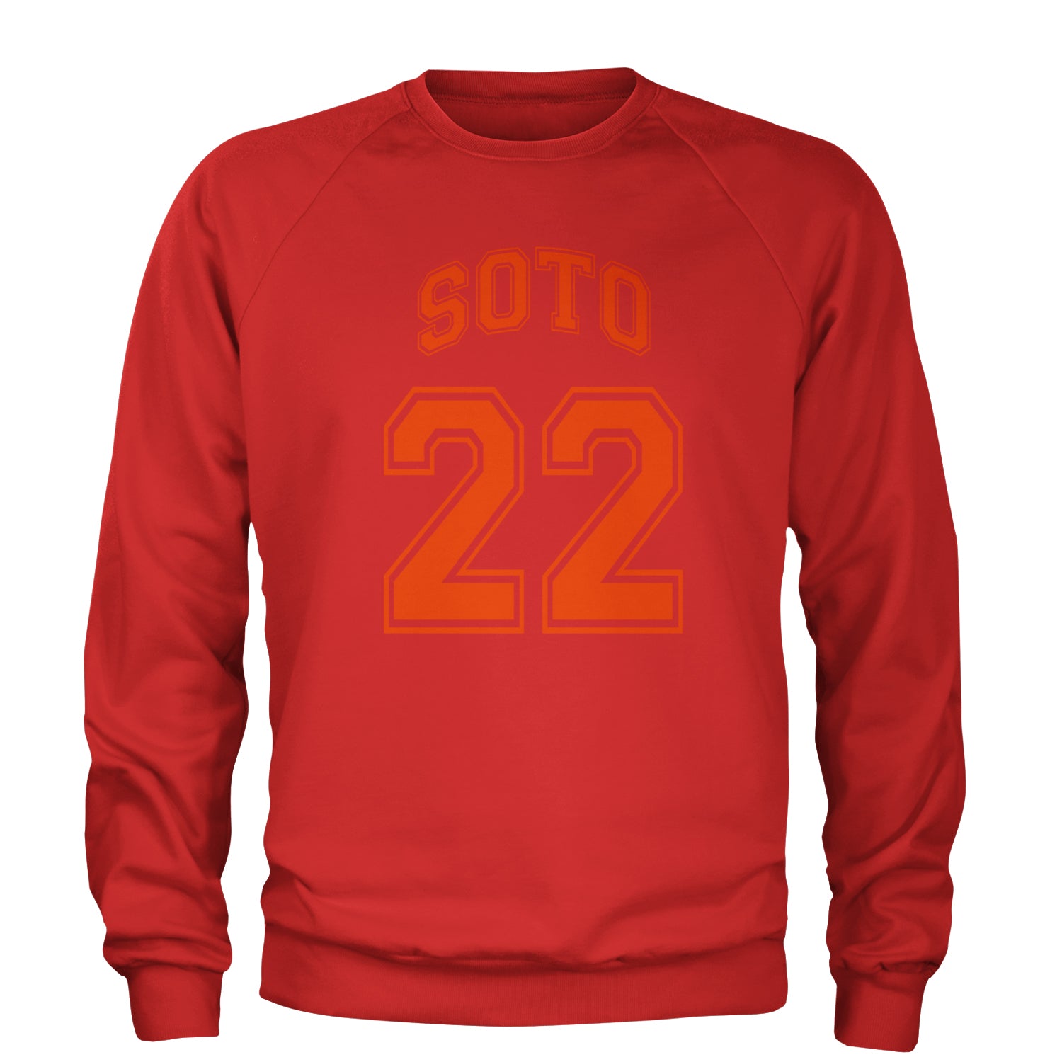 Soto Number 22 Adult Crewneck Sweatshirt Red