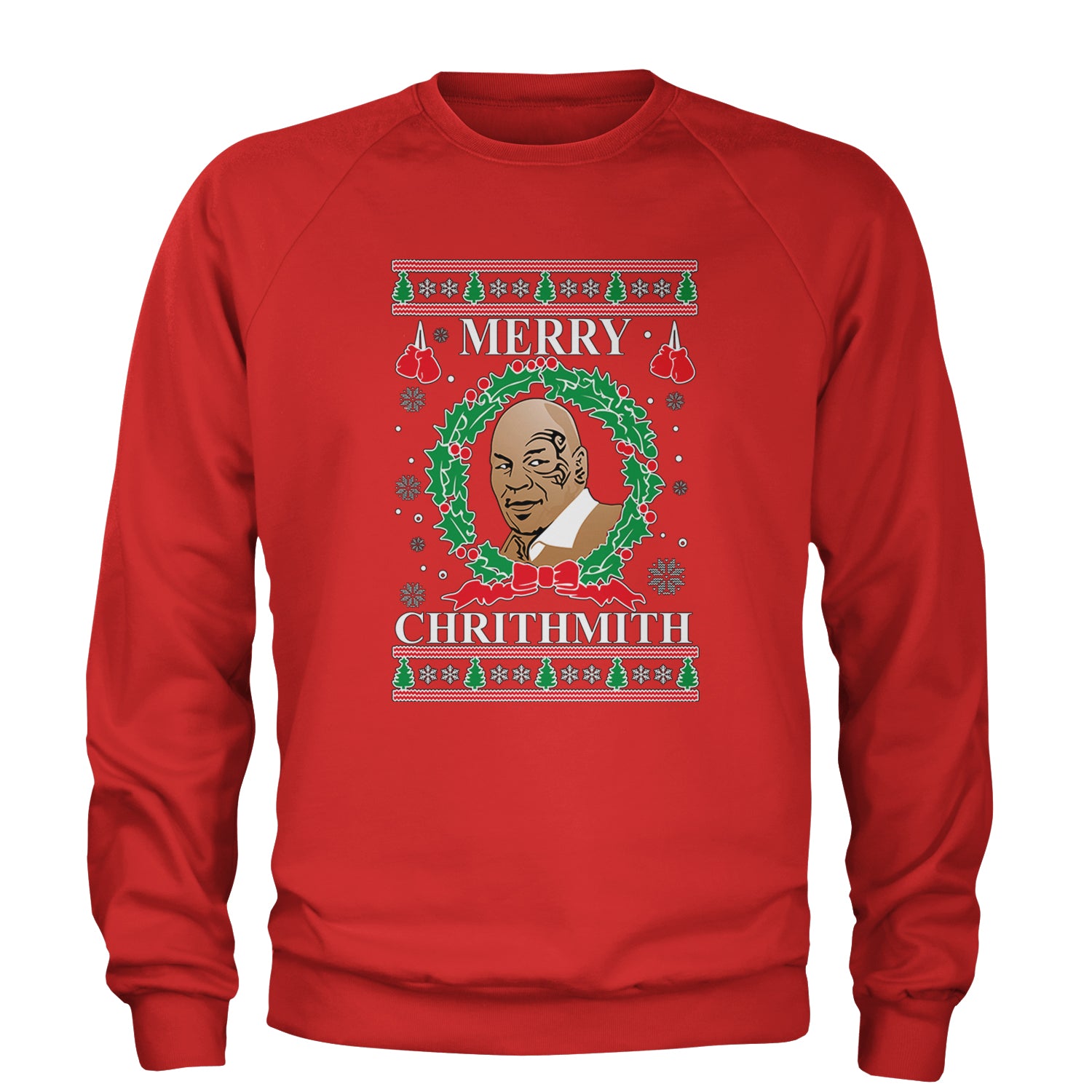 Merry Chrithmith Ugly Christmas Adult Crewneck Sweatshirt Red