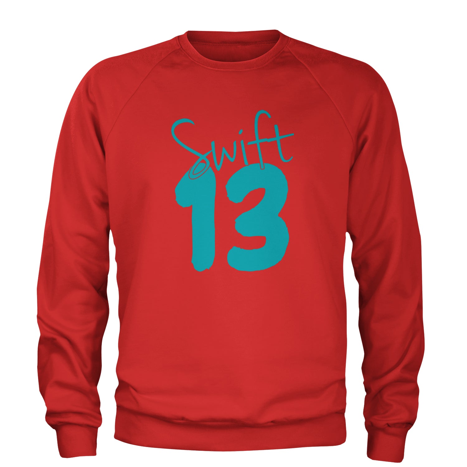 13 Swift 13 Lucky Number Era TTPD Adult Crewneck Sweatshirt Red