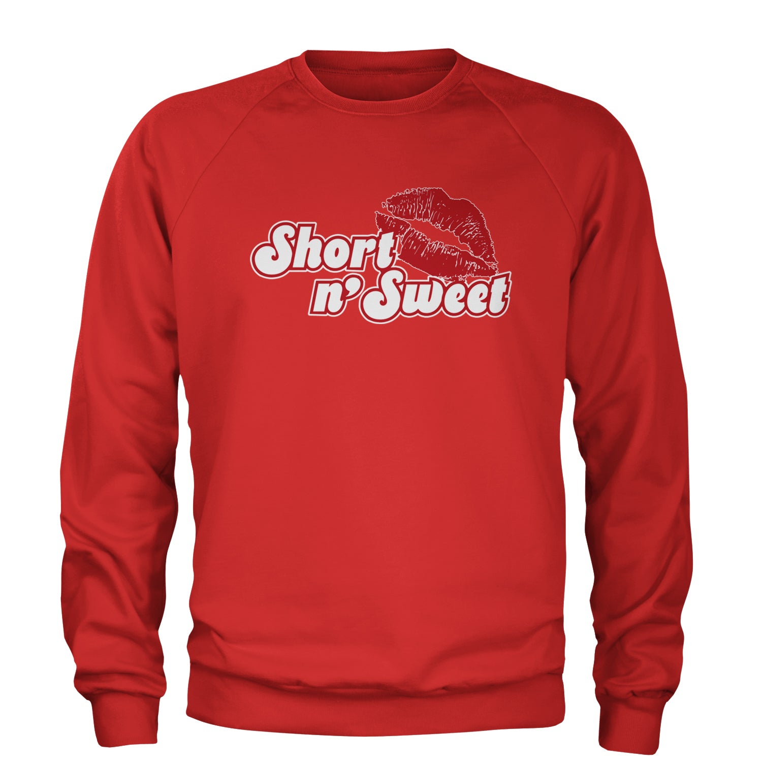 Short N' Sweet Red Lips Adult Crewneck Sweatshirt Red