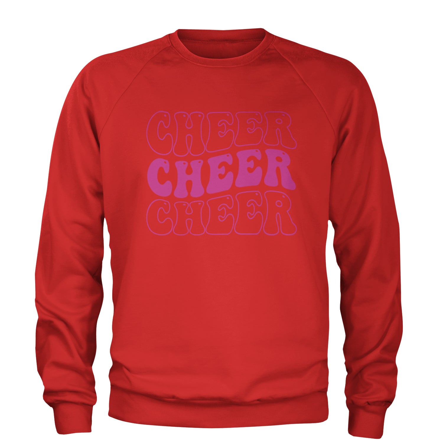 Cheer Cheer Cheer Adult Crewneck Sweatshirt Red