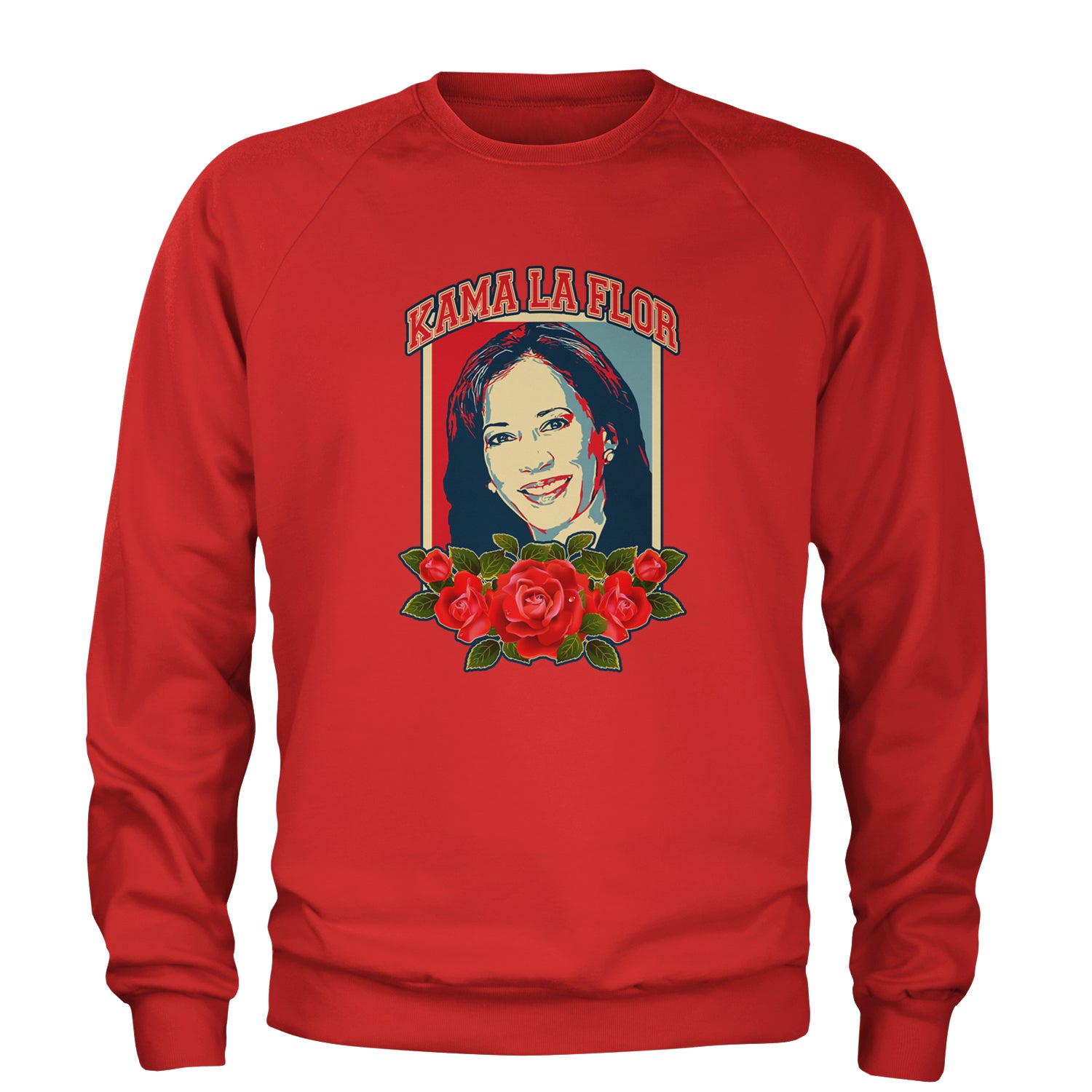 Kama La Flor Kamala Como La Flor Adult Crewneck Sweatshirt Red