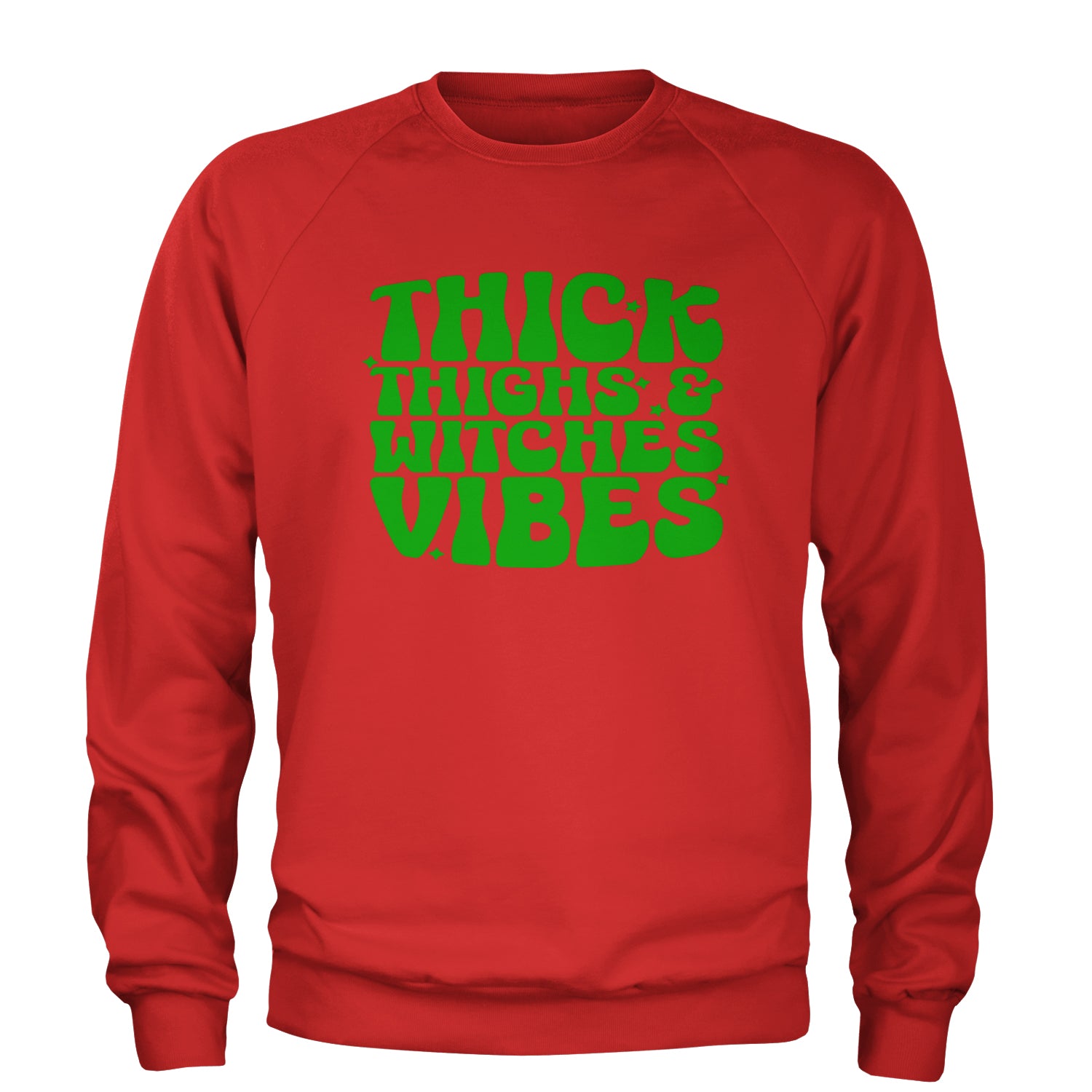 Thick Thighs And Witches Vibes Adult Crewneck Sweatshirt Red