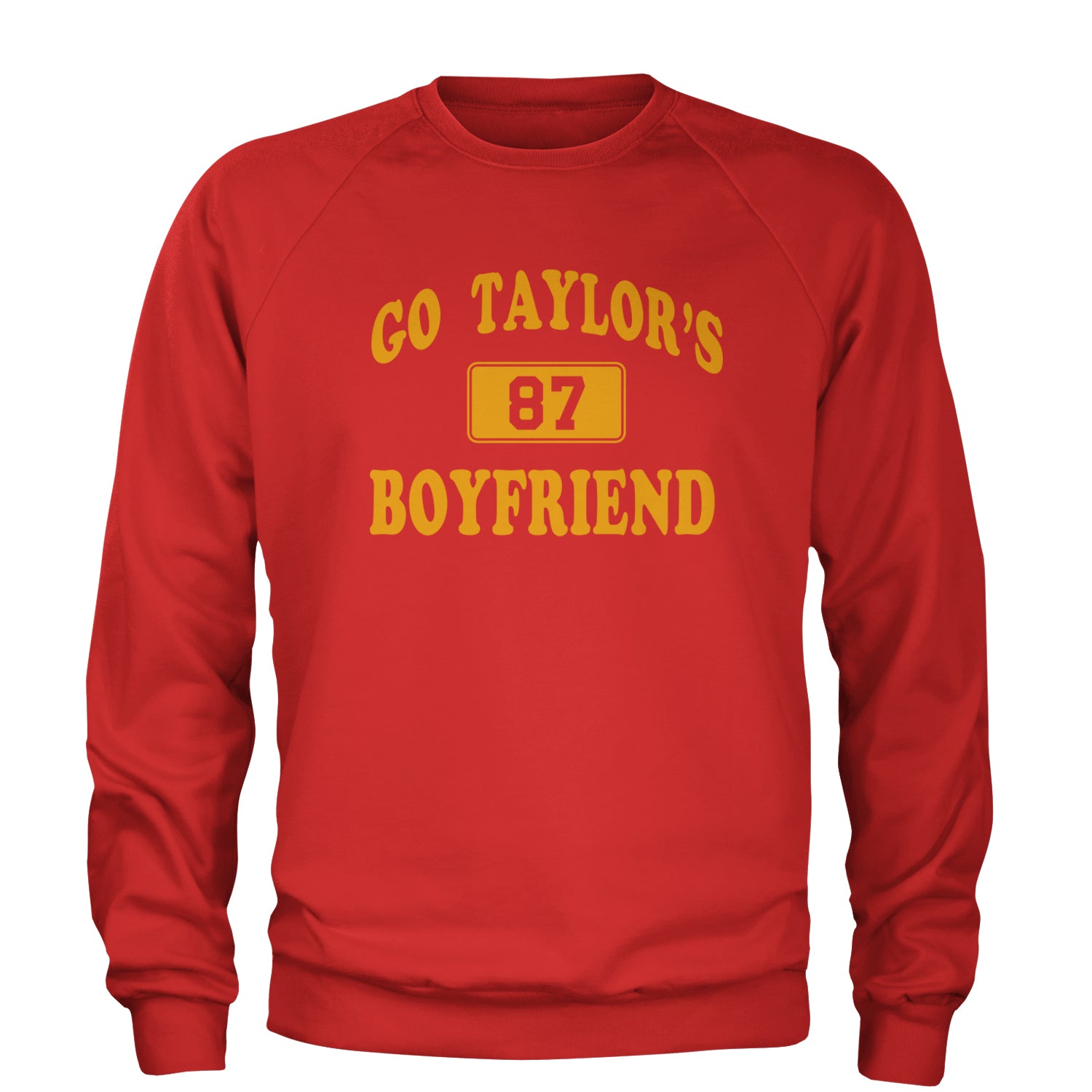 Go Taylor's Boyfriend Kansas City Adult Crewneck Sweatshirt Red