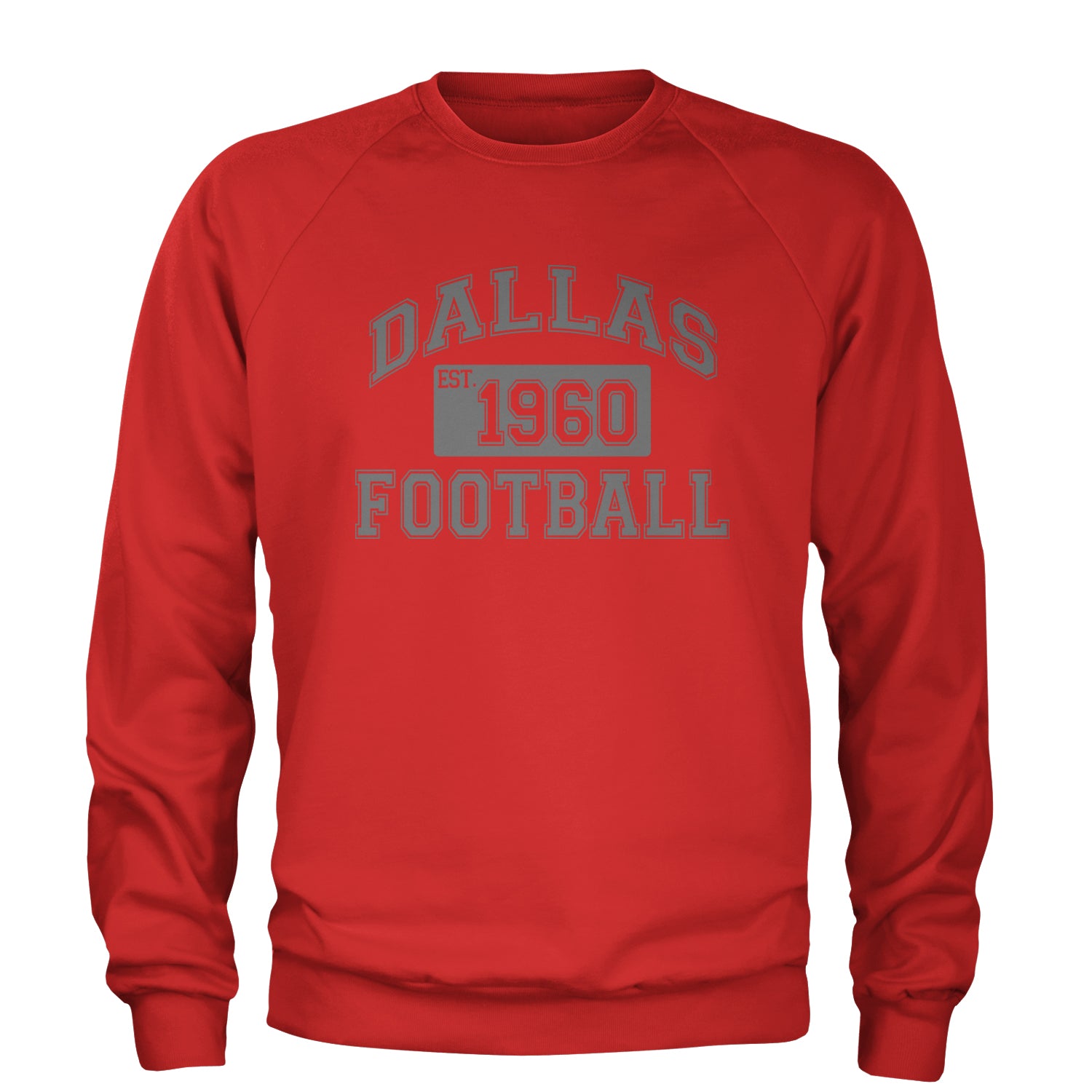 Dallas Football Established 1960 Adult Crewneck Sweatshirt Red