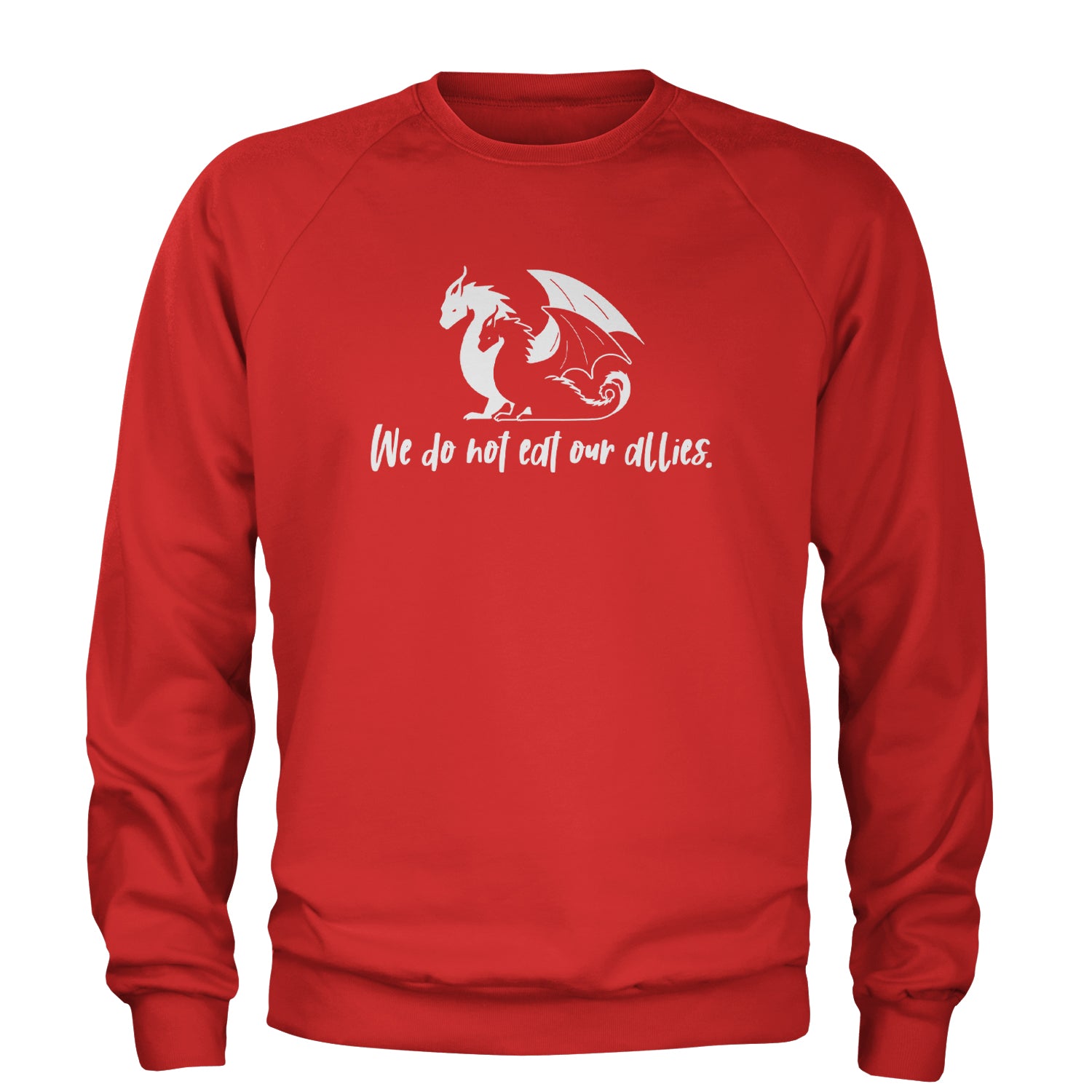 We Do Not Eat Our Allies Fourth Wing Basgiath Adult Crewneck Sweatshirt Red