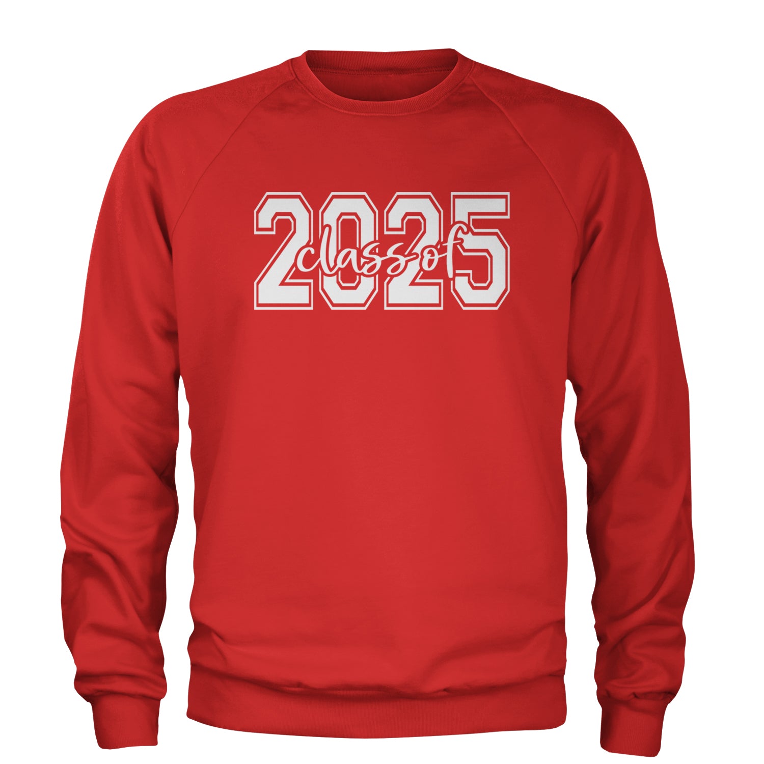 Class Of 2025 Graduation Adult Crewneck Sweatshirt Red