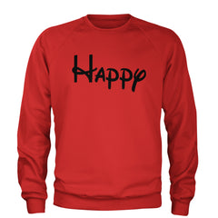 Happy - 7 Dwarfs Costume Adult Crewneck Sweatshirt Red