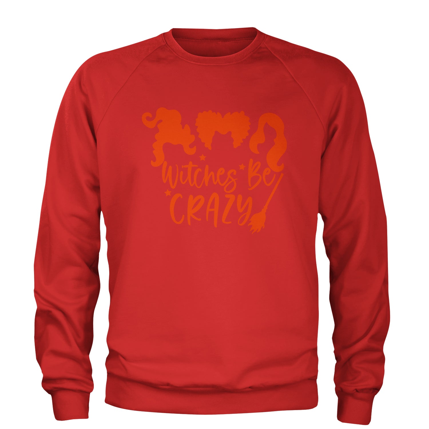 Witches Be Crazy Hocus Pocus Adult Crewneck Sweatshirt Red