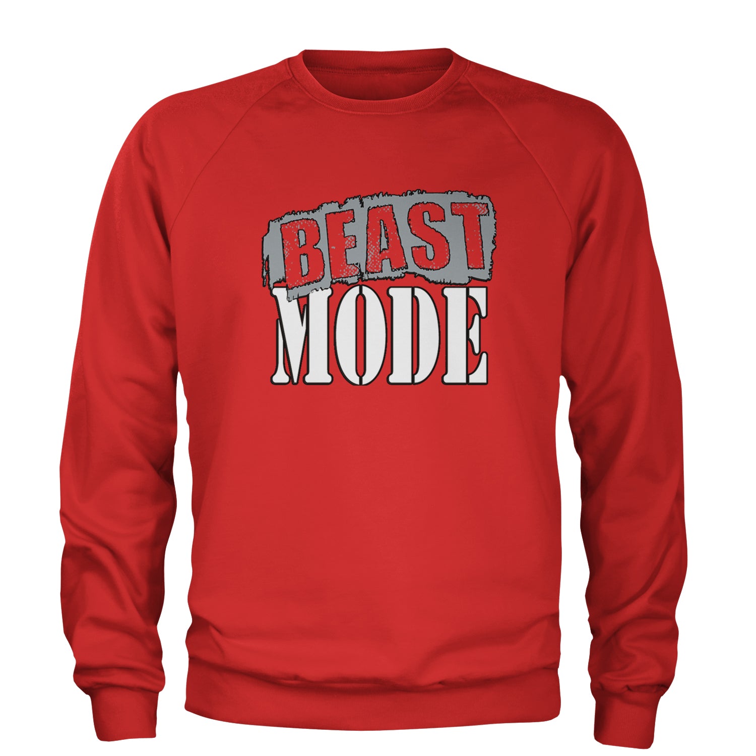 Beast Mode Training Gym Workout Adult Crewneck Sweatshirt Red