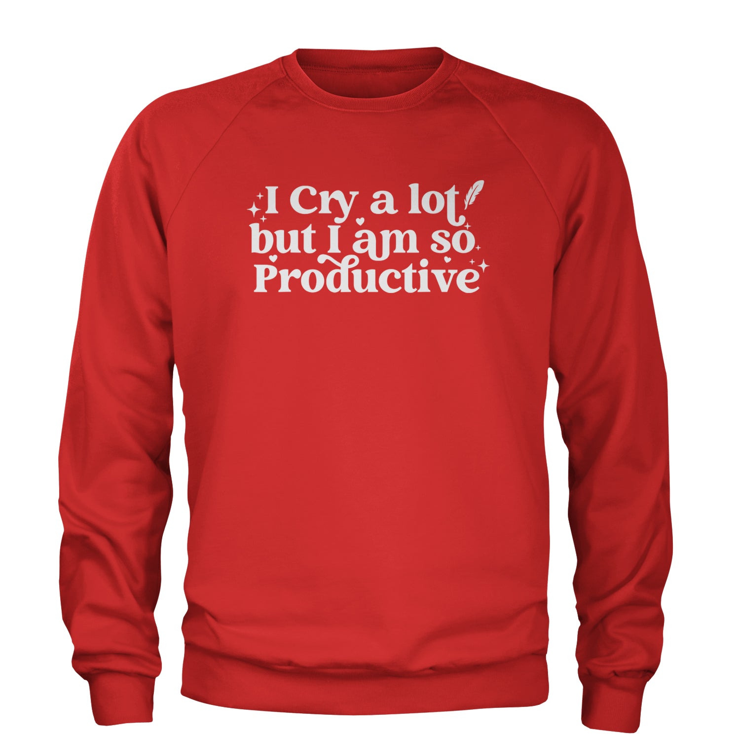 I Cry A Lot But I am So Productive TTPD Adult Crewneck Sweatshirt Red