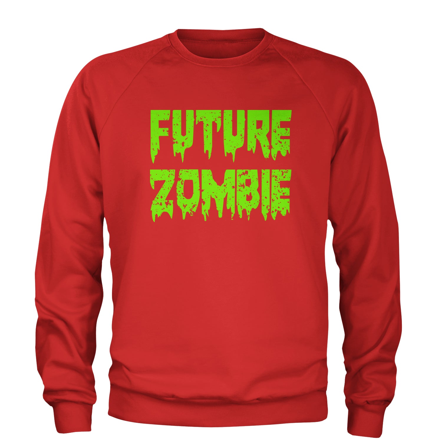 Future Zombie Horror Adult Crewneck Sweatshirt Red