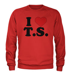 I Heart T.S. Concert Music Lover  Adult Crewneck Sweatshirt Red