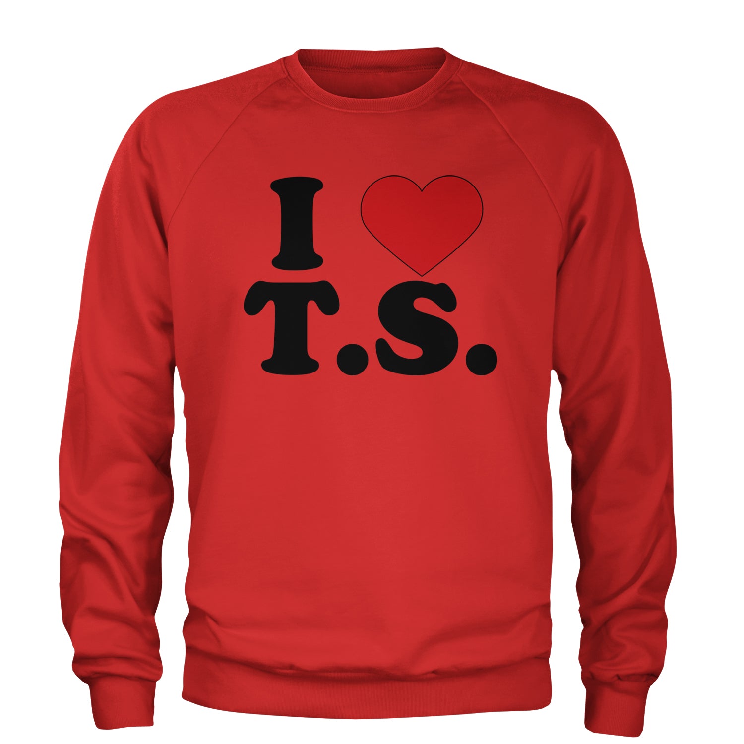 I Heart T.S. Concert Music Lover  Adult Crewneck Sweatshirt Red