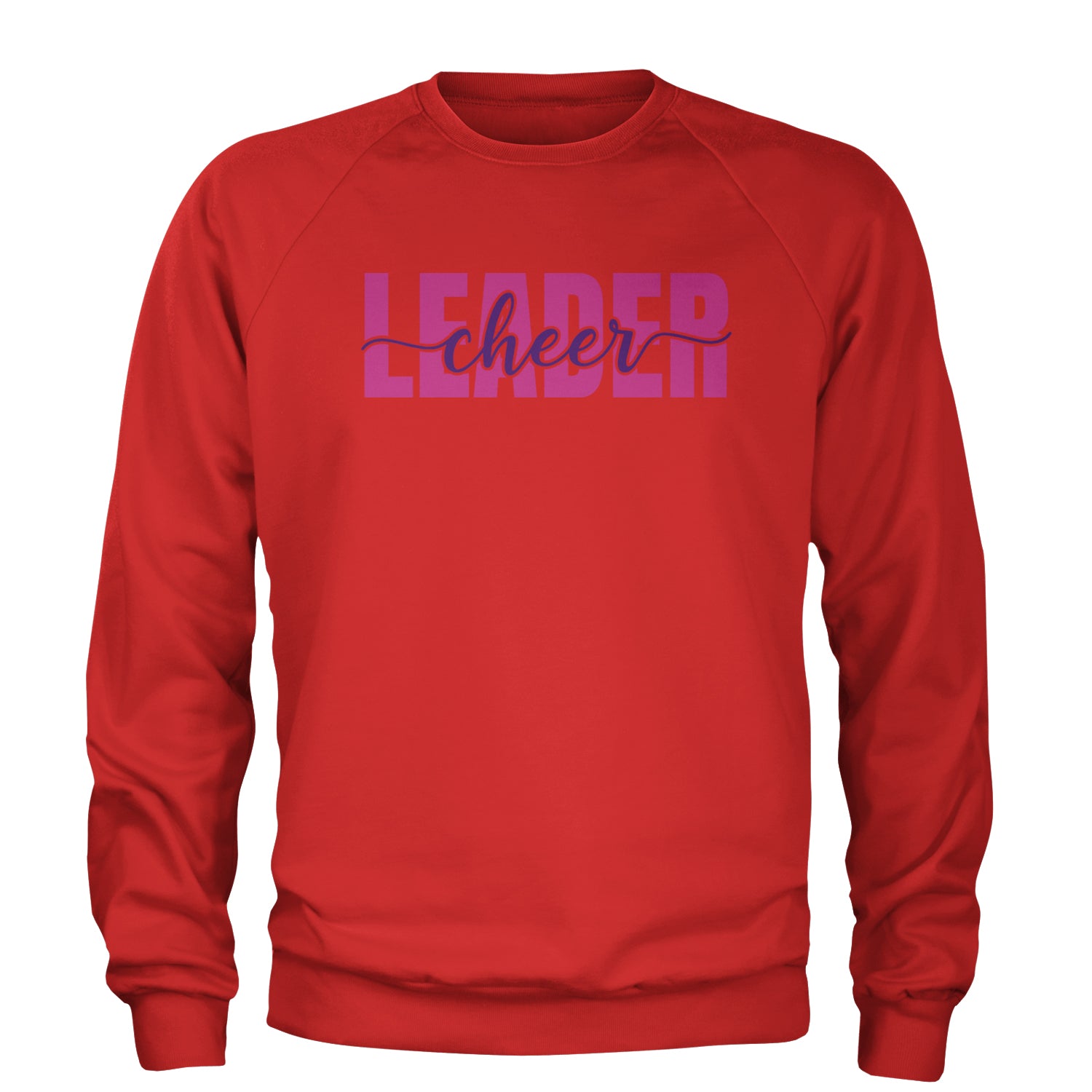 Cheerleader Script Style Adult Crewneck Sweatshirt Red