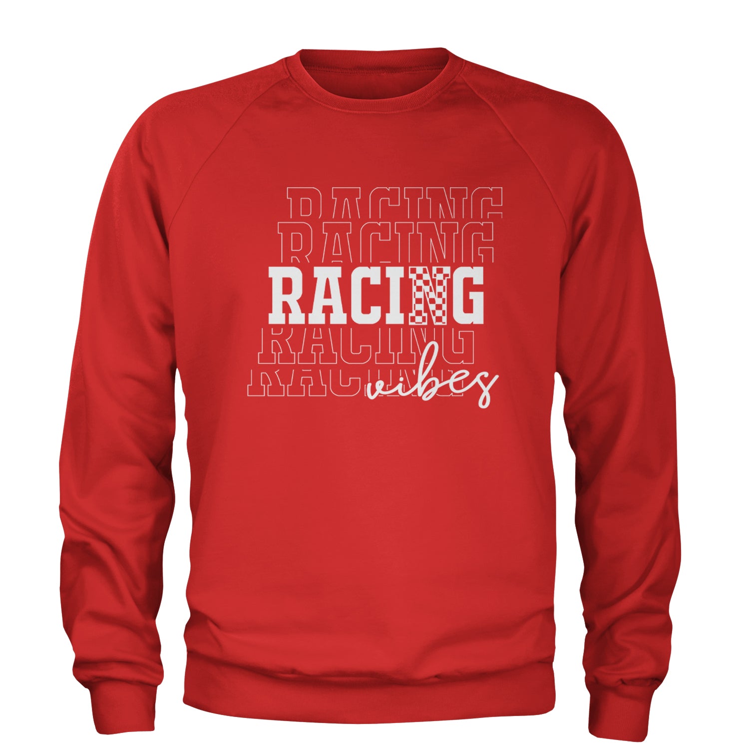 Racing Vibes Adult Crewneck Sweatshirt Red