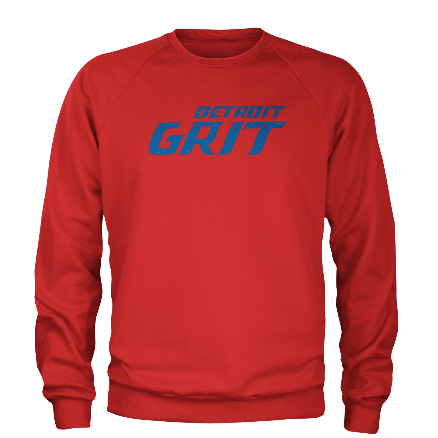 Grit Detroit Football Hard Knocks Adult Crewneck Sweatshirt Red