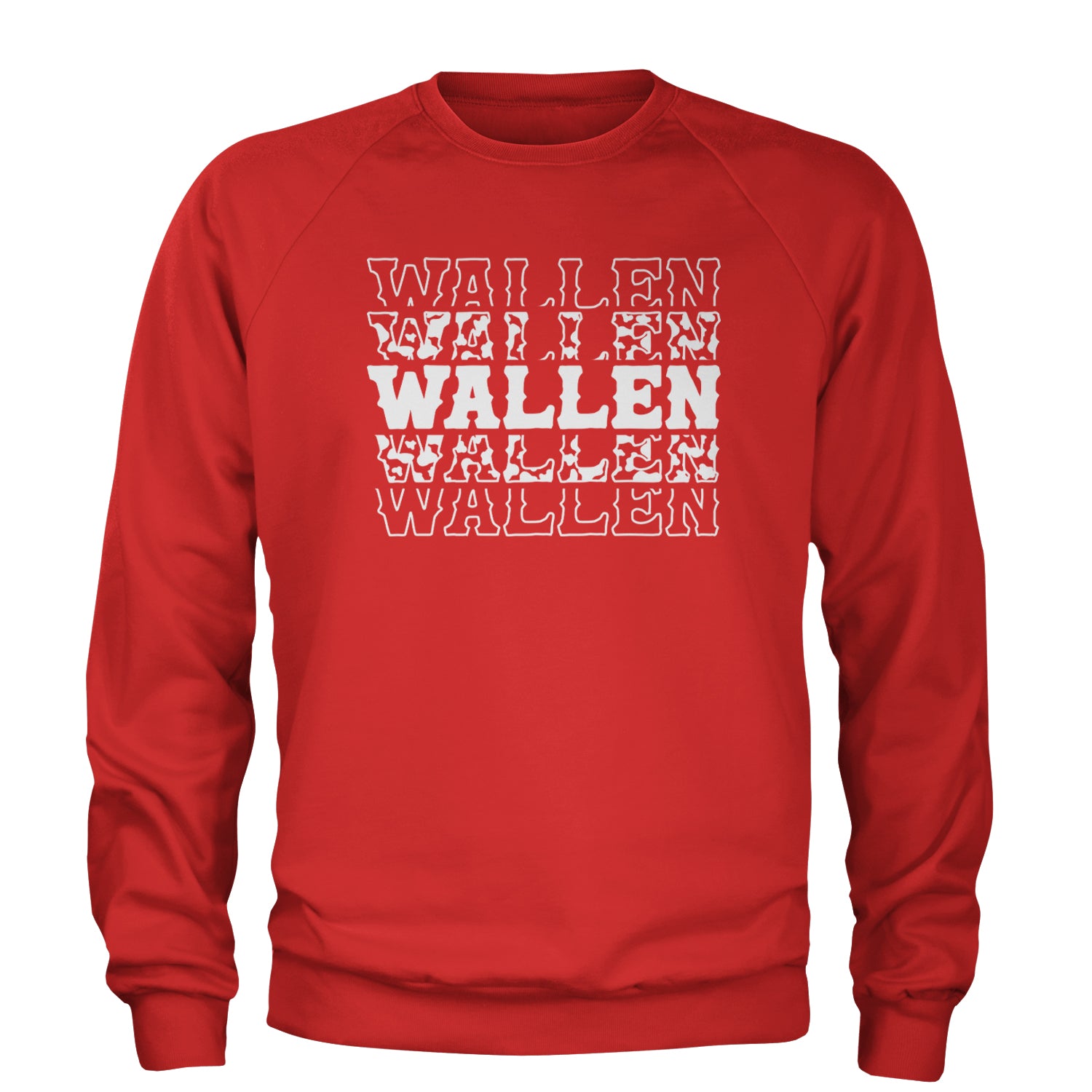 Wallen Country Music Western Adult Crewneck Sweatshirt Red