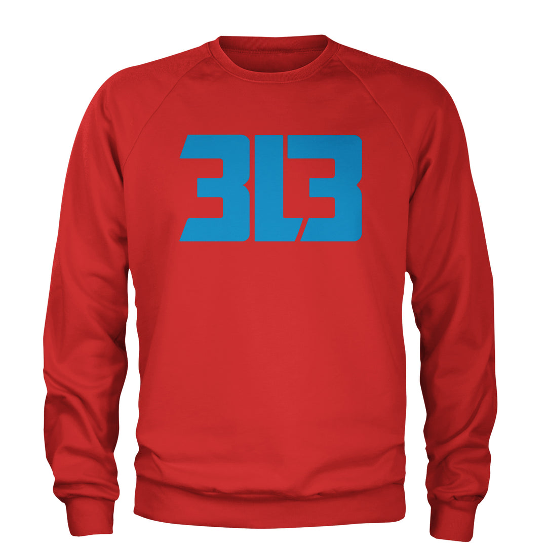 3L3 From The 313 Detroit Football Adult Crewneck Sweatshirt Red