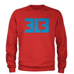 3L3 From The 313 Detroit Football Adult Crewneck Sweatshirt Red