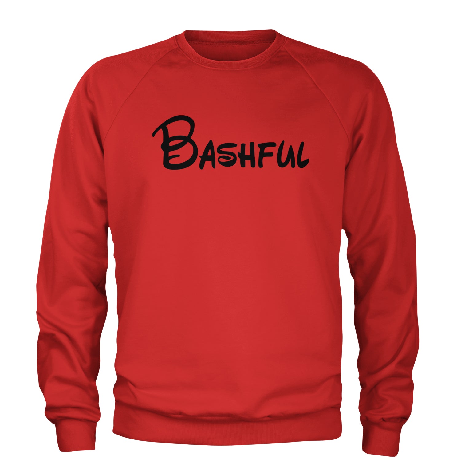 Bashful - 7 Dwarfs Costume Adult Crewneck Sweatshirt Red