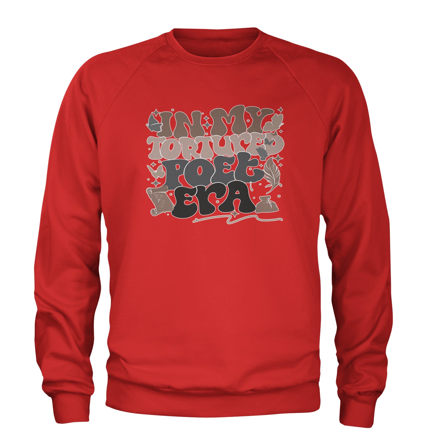 In My Tortured Poet Era TTPD Music Adult Crewneck Sweatshirt Red