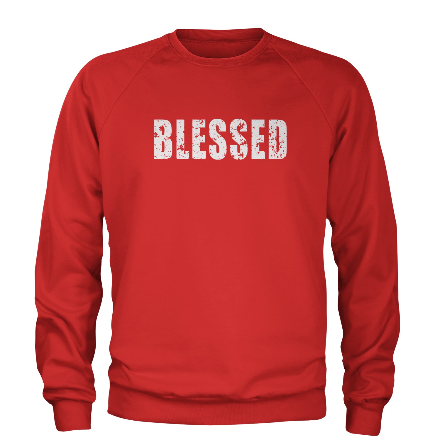 Blessed Religious Grateful Thankful Adult Crewneck Sweatshirt Red