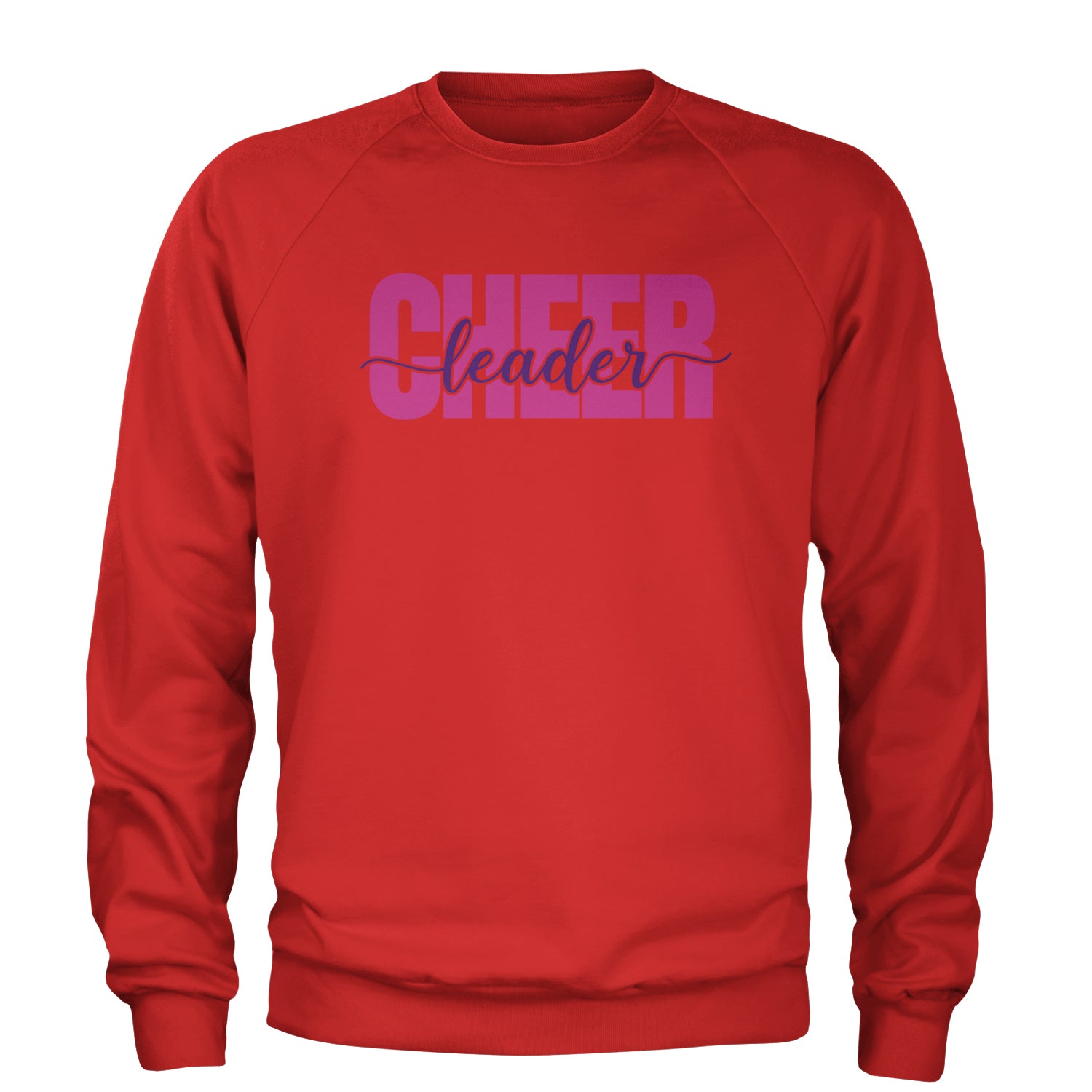 Cheerleader with Scripted Flair Adult Crewneck Sweatshirt Red