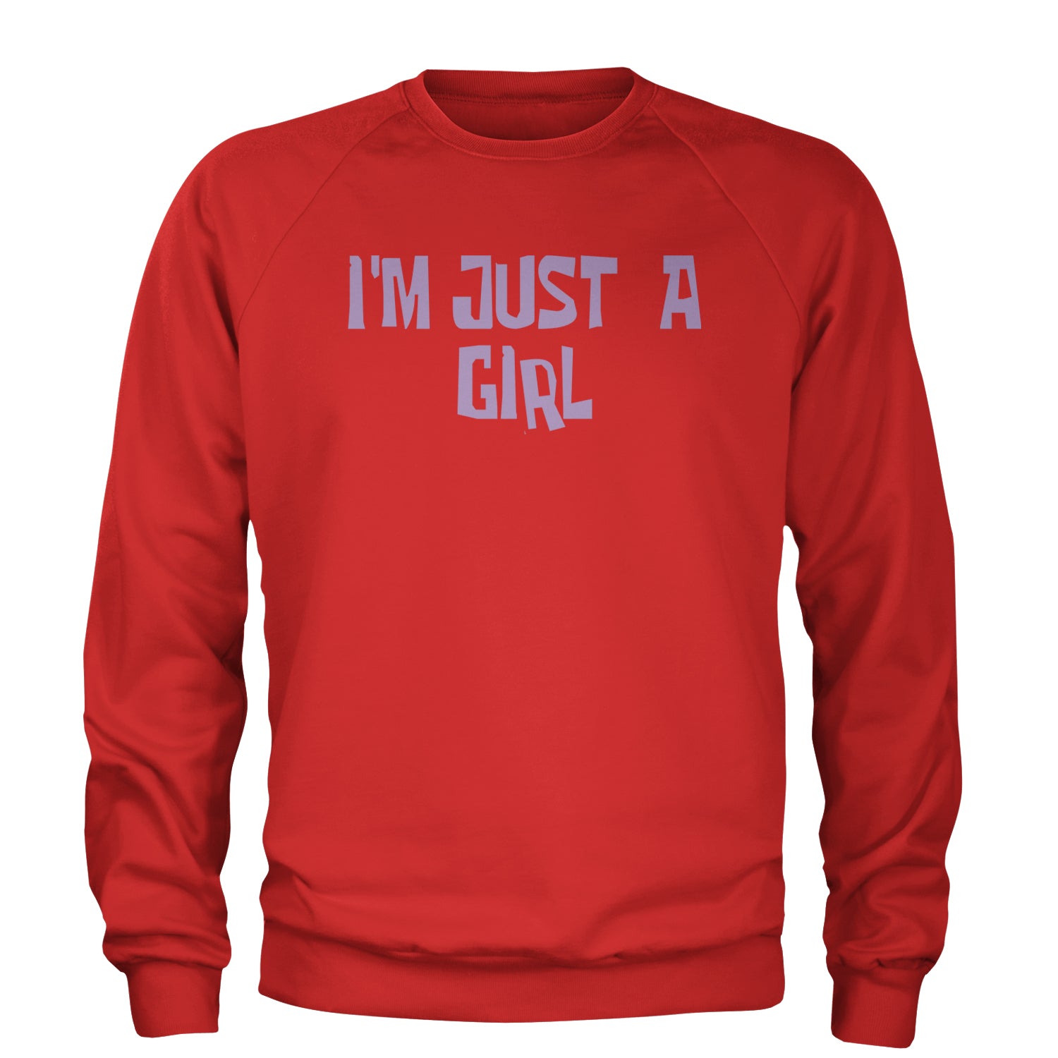 I'm Just A Girl Guts Music Adult Crewneck Sweatshirt Red