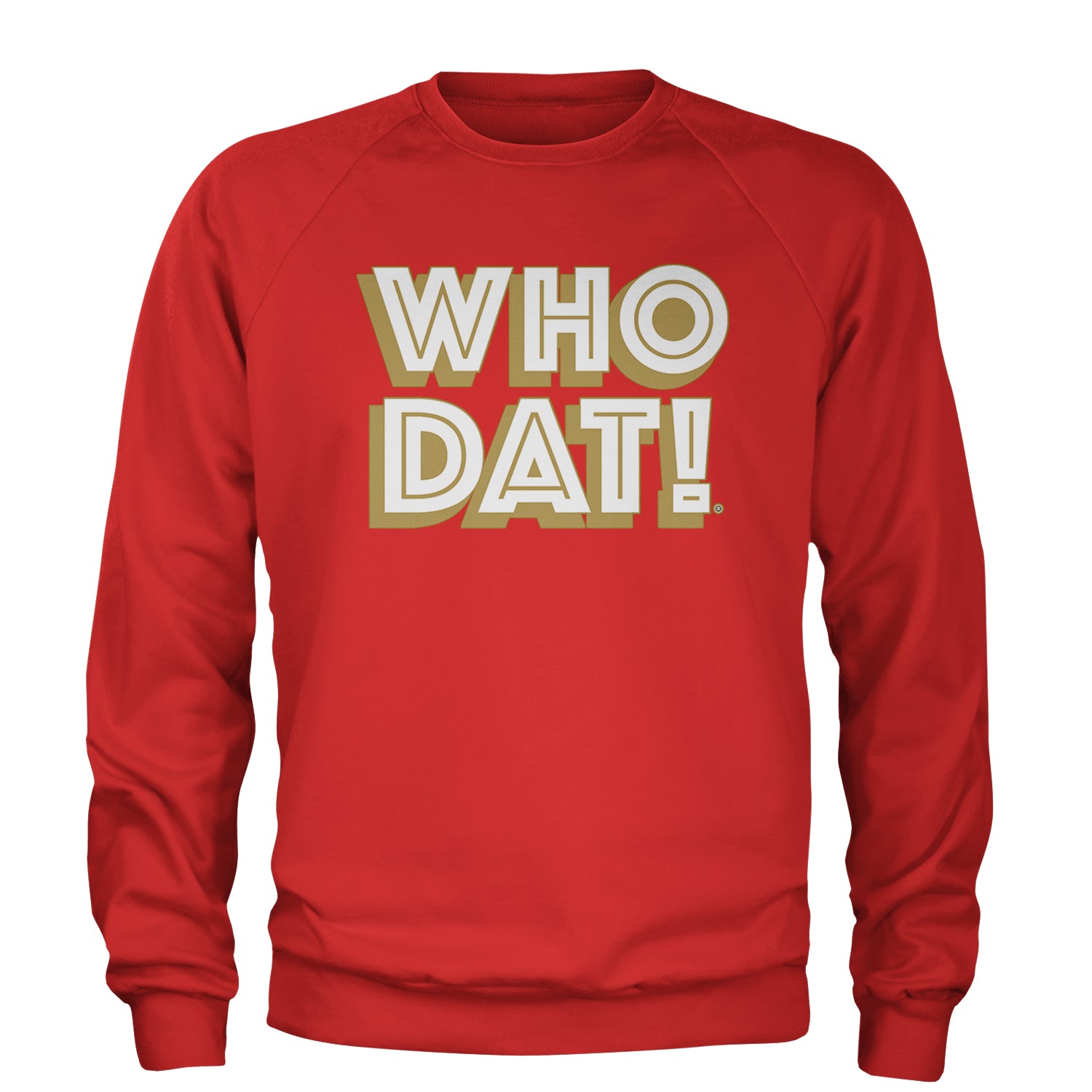 Who Dat Nation Big Bold New Orleans Adult Crewneck Sweatshirt Red