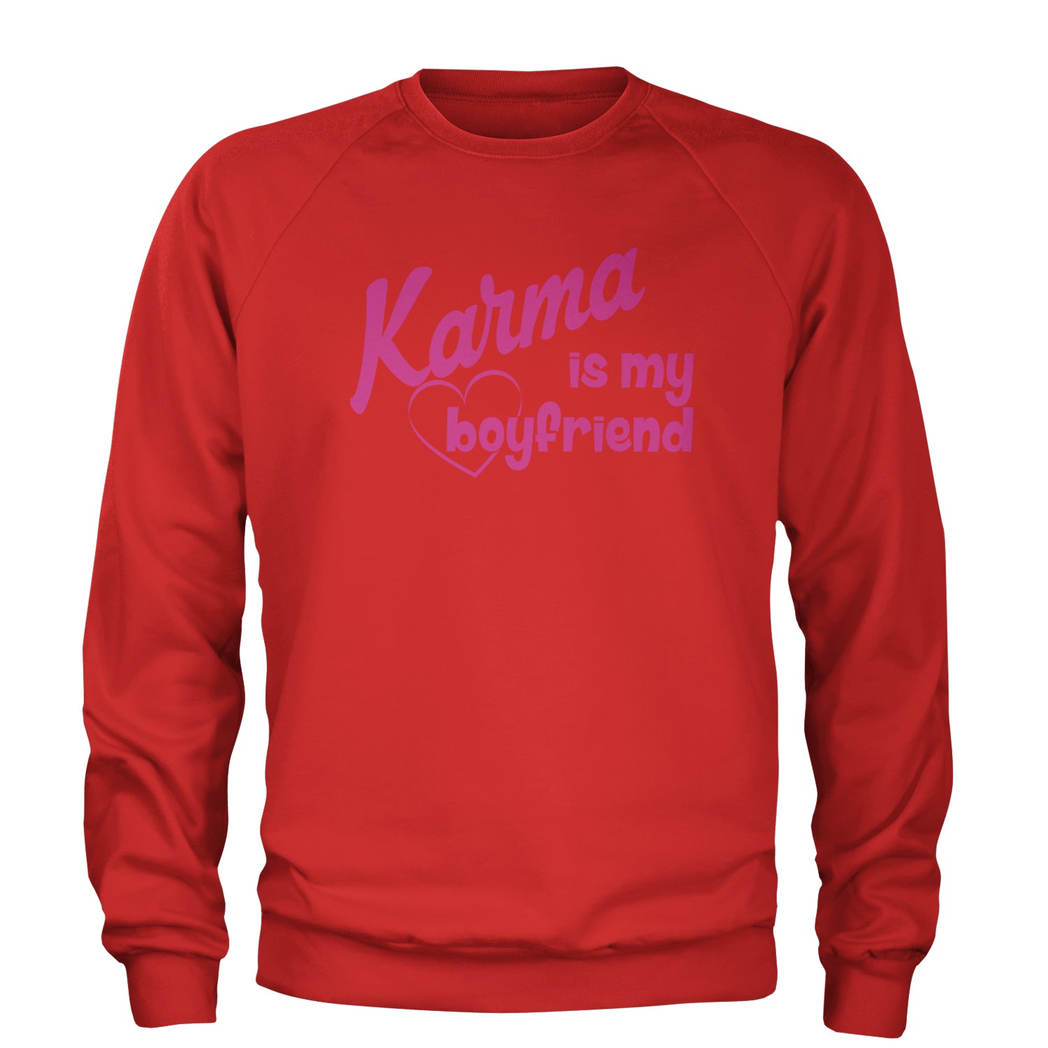 Karma Is My Boyfriend Midnight Eras  Adult Crewneck Sweatshirt Red