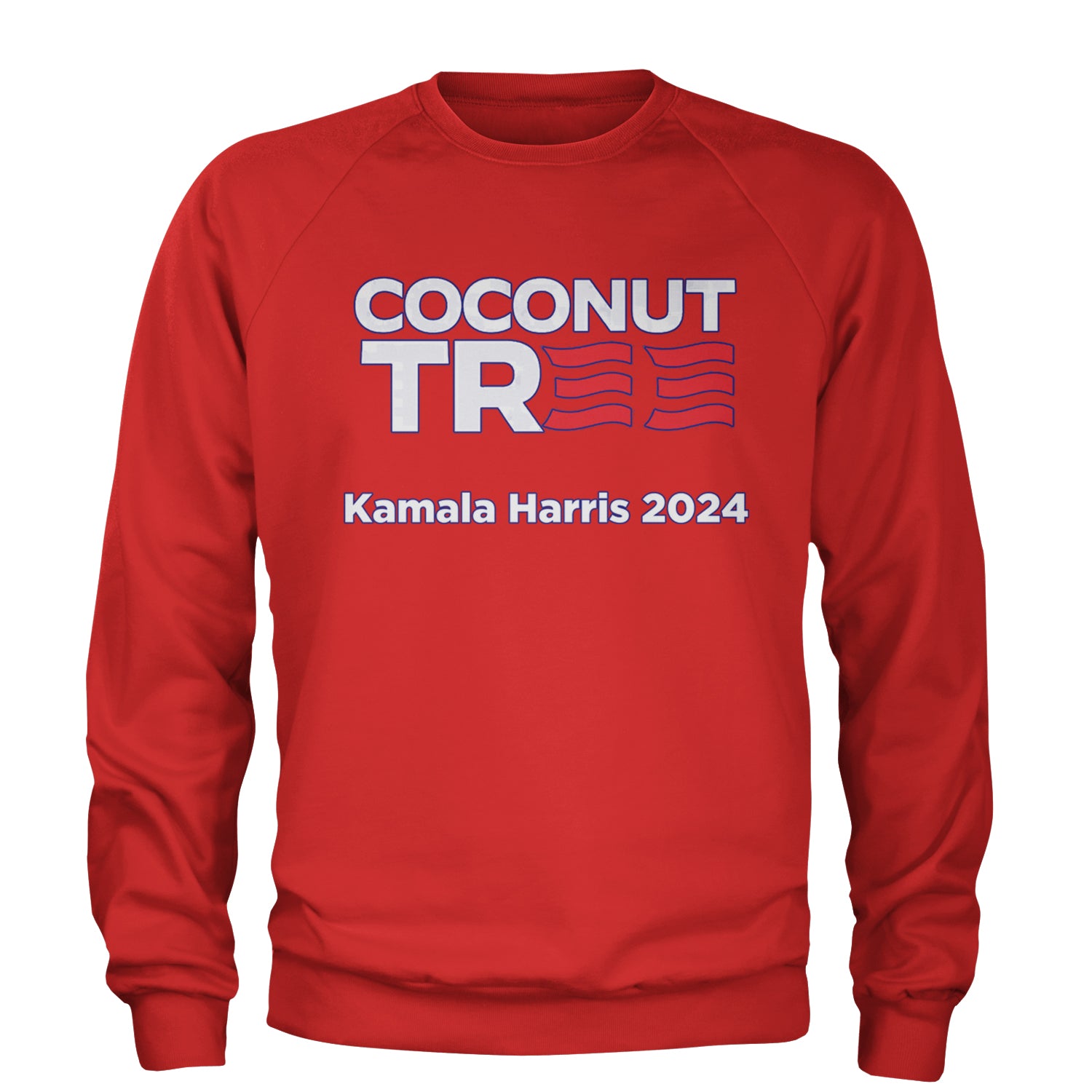 Coconut Tree - Support Kamala Harris For President 2024 Adult Crewneck Sweatshirt Red