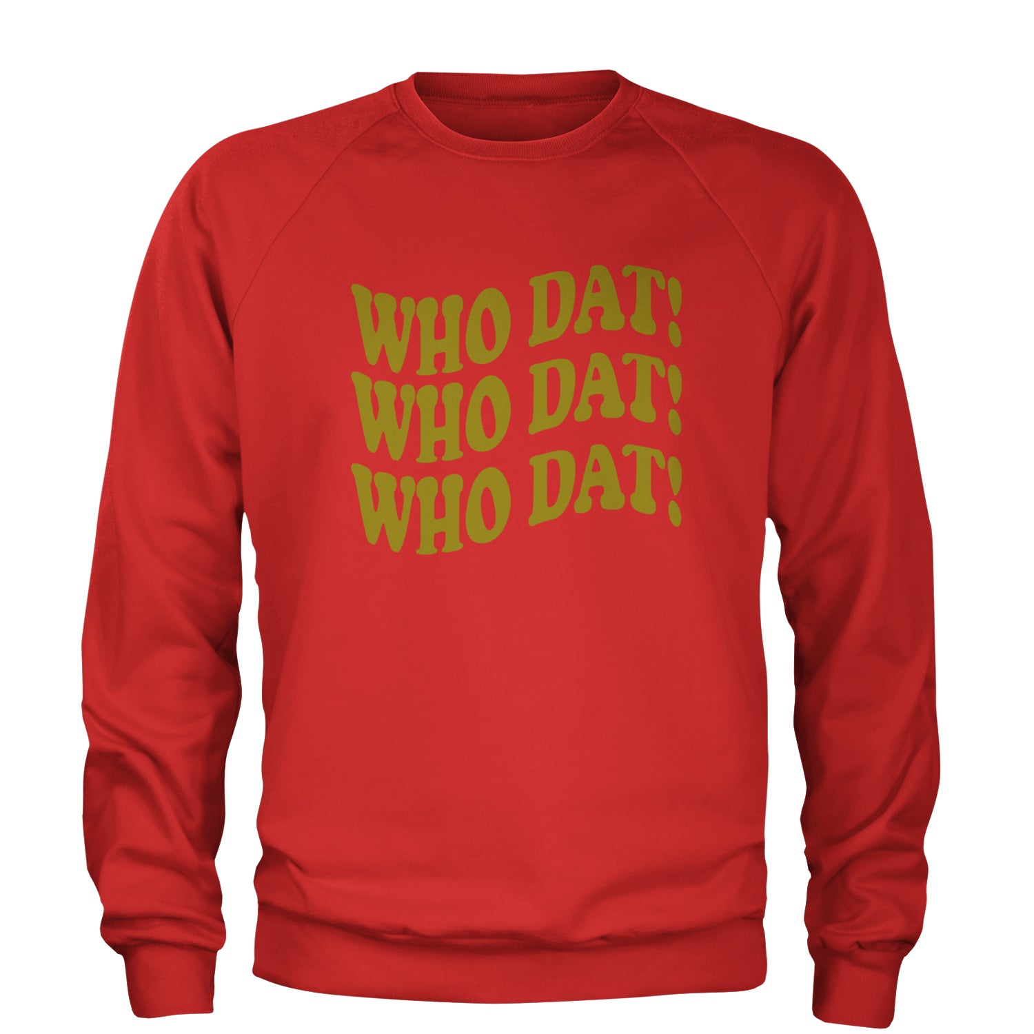 Who Dat Wavy Design Who Dat Nation Adult Crewneck Sweatshirt Red