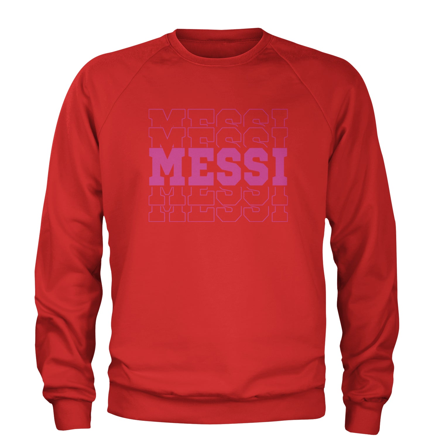 Messi Miami Futbol Adult Crewneck Sweatshirt Red