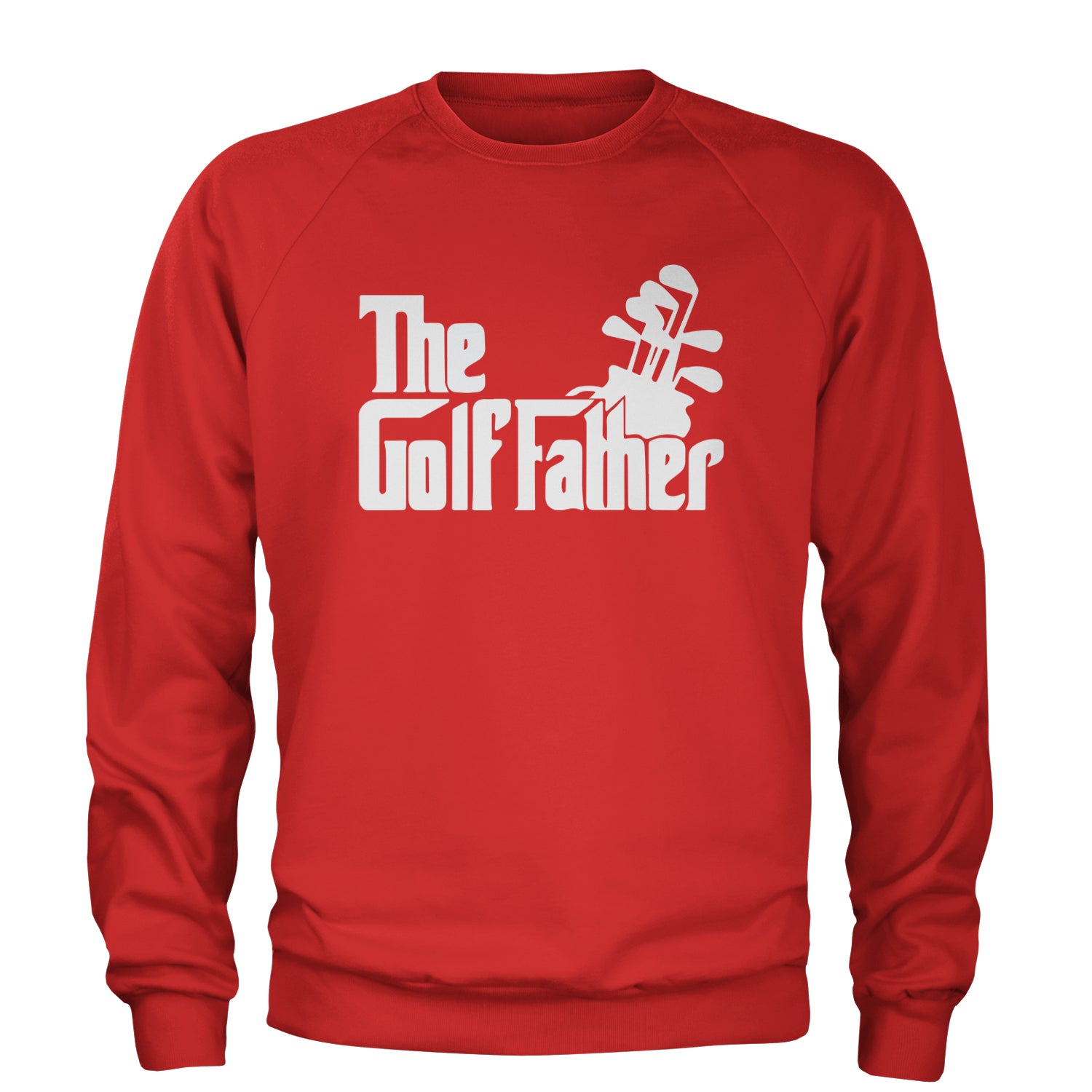 The Golf Father Golfing Dad  Adult Crewneck Sweatshirt Red