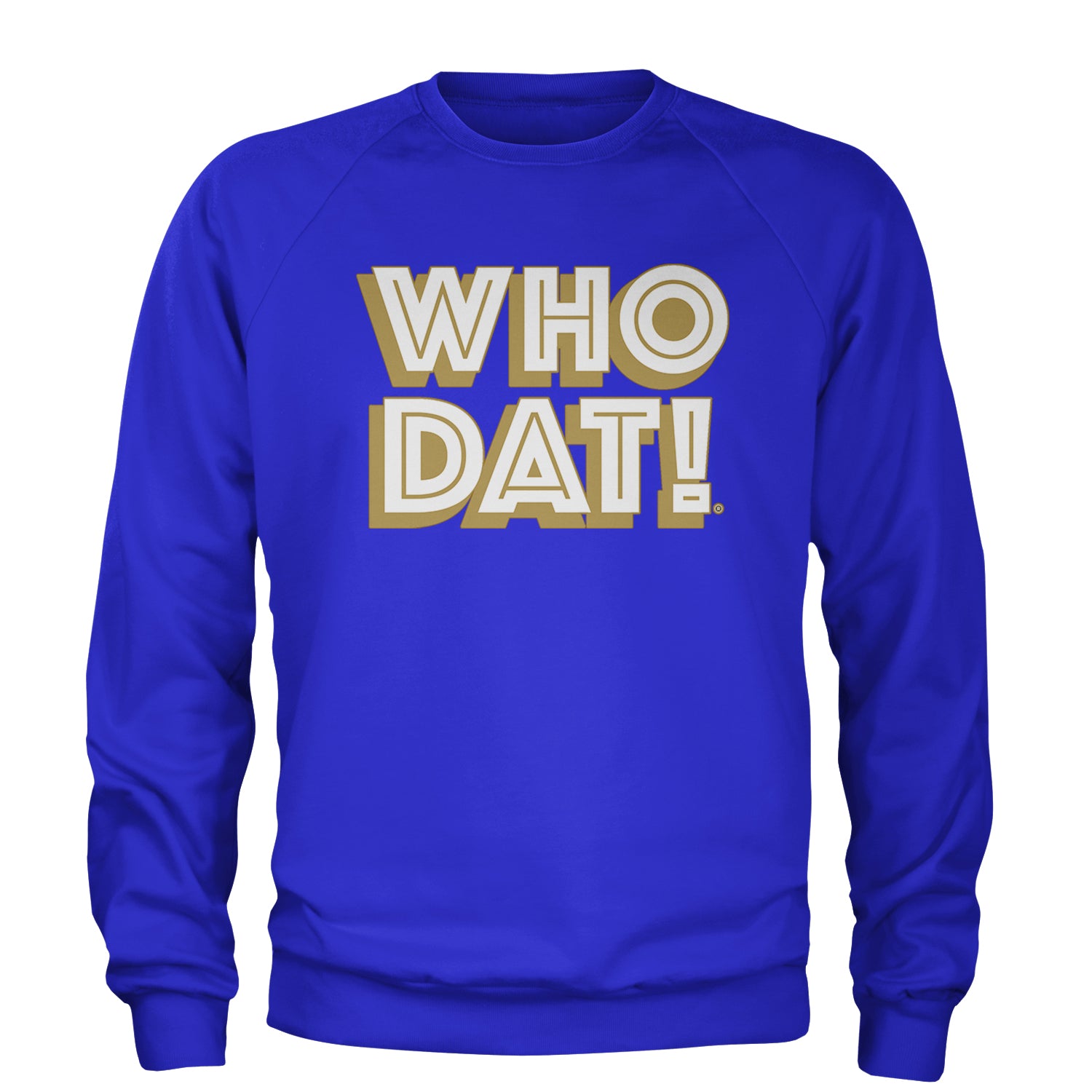 Who Dat Nation Big Bold New Orleans Adult Crewneck Sweatshirt Royal Blue