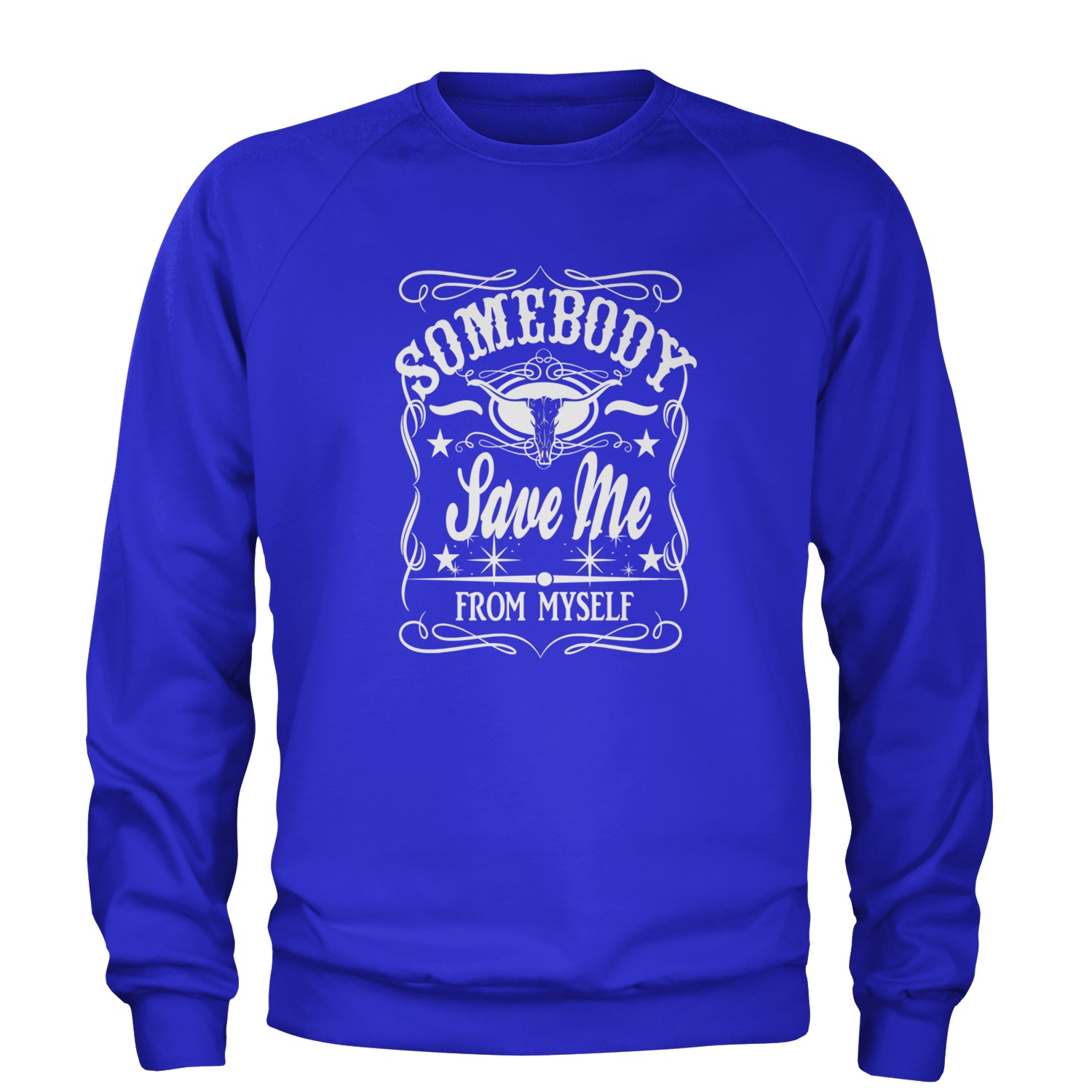 Somebody Save Me From Myself Son Of A Sinner Adult Crewneck Sweatshirt Royal Blue