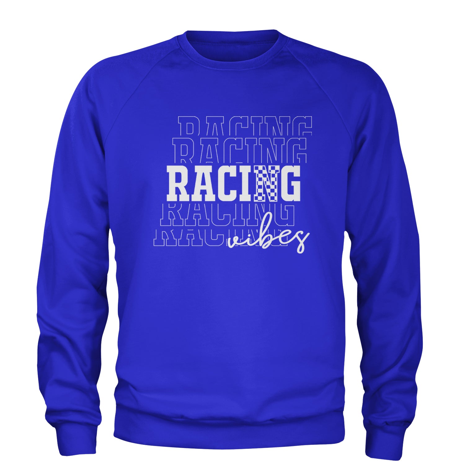 Racing Vibes Adult Crewneck Sweatshirt Royal Blue