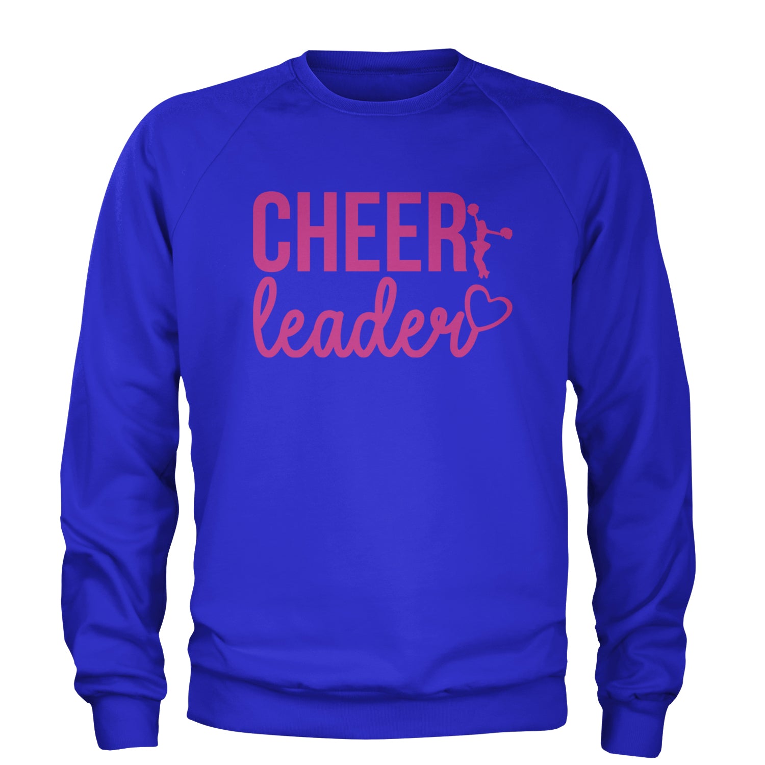 Cheerleader Heart Love Adult Crewneck Sweatshirt Royal Blue